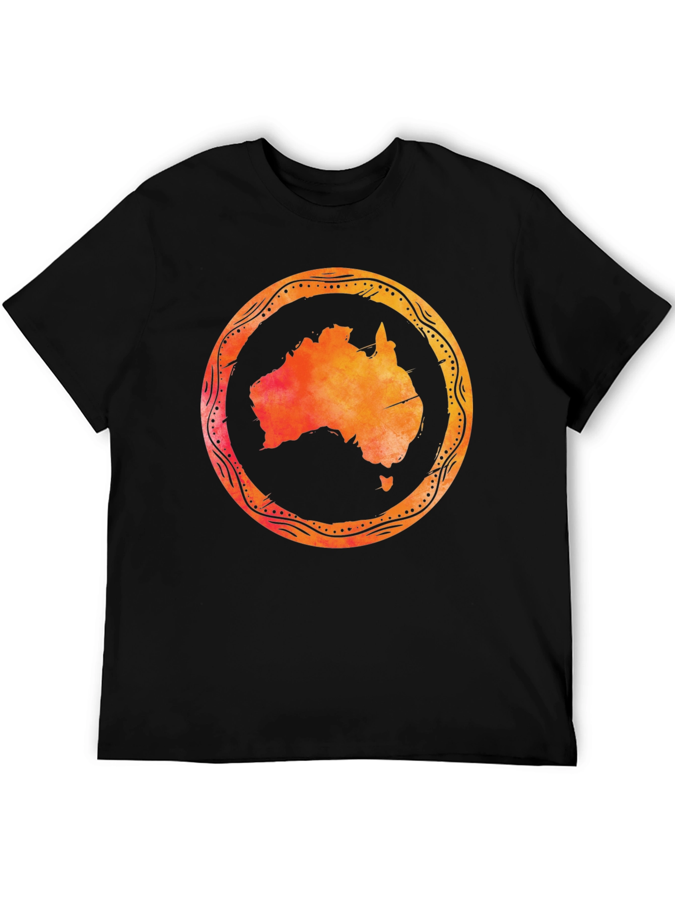 Australia Map Graphic Black T-Shirt