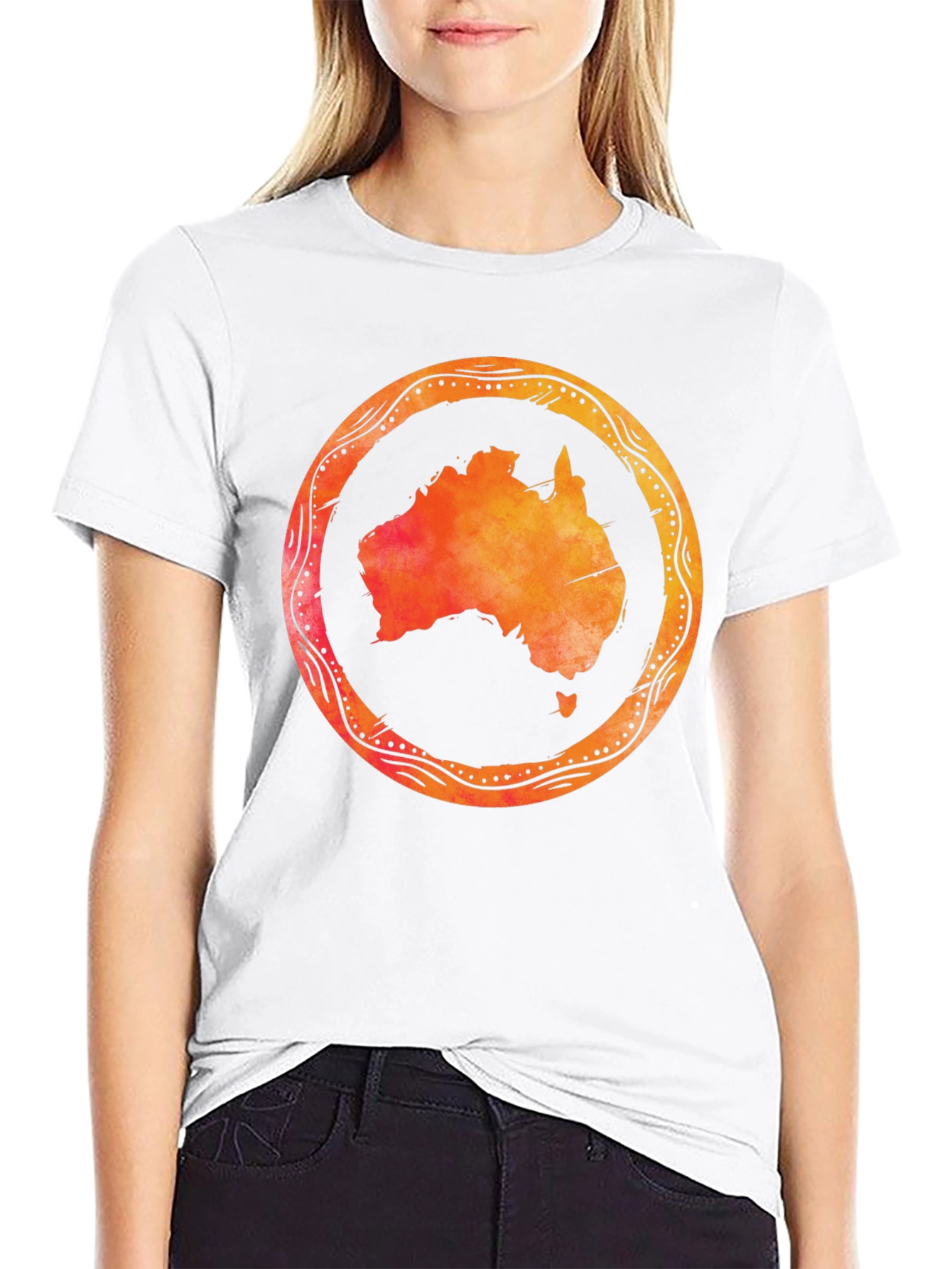 Australia Map Graphic Black T-Shirt