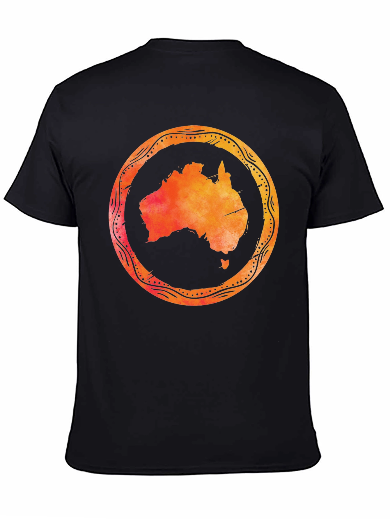 Australia Map Graphic Black T-Shirt