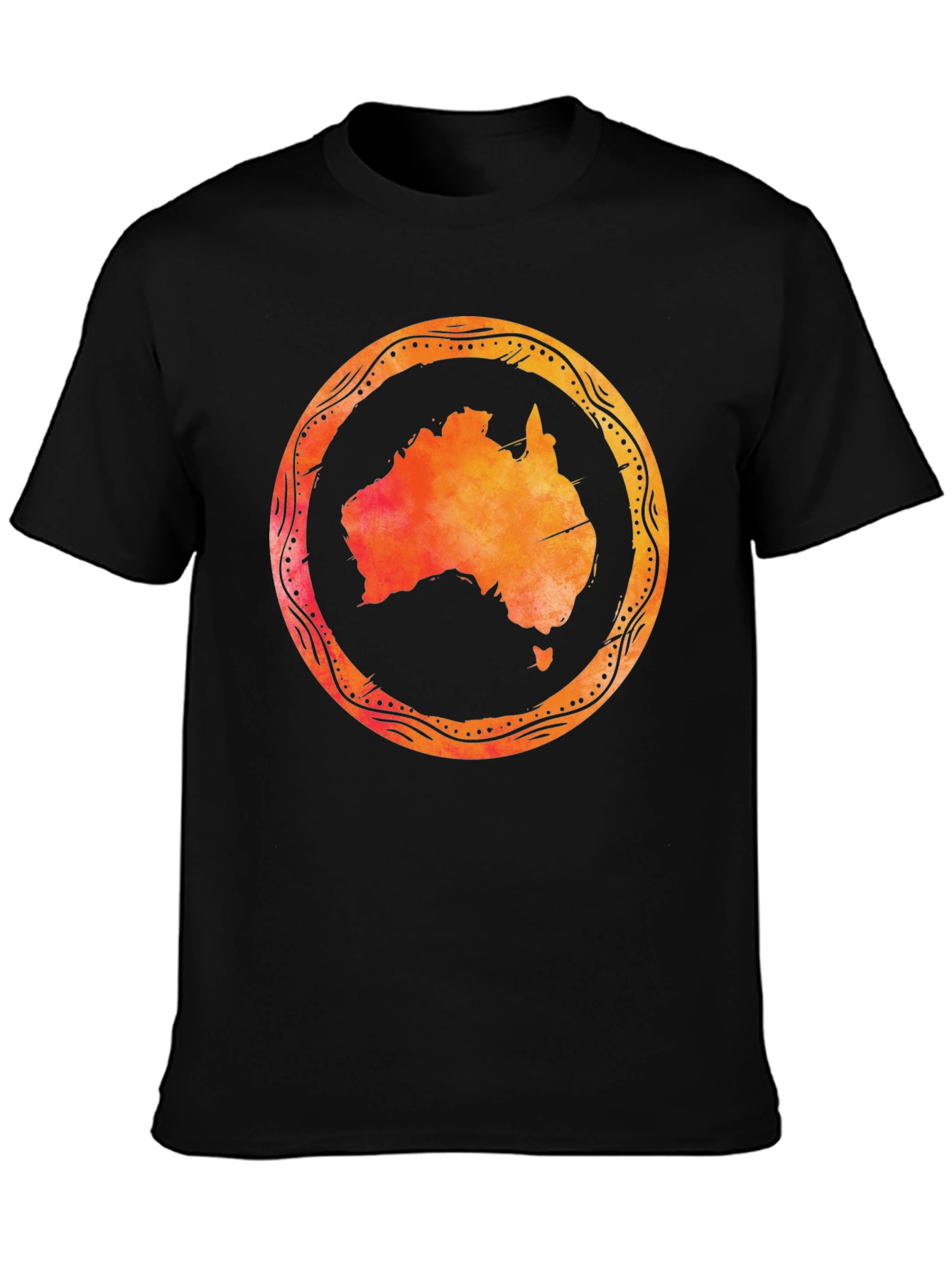 Australia Map Graphic Black T-Shirt