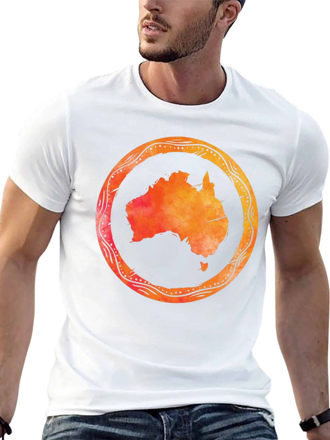 Australia Map Graphic Black T-Shirt