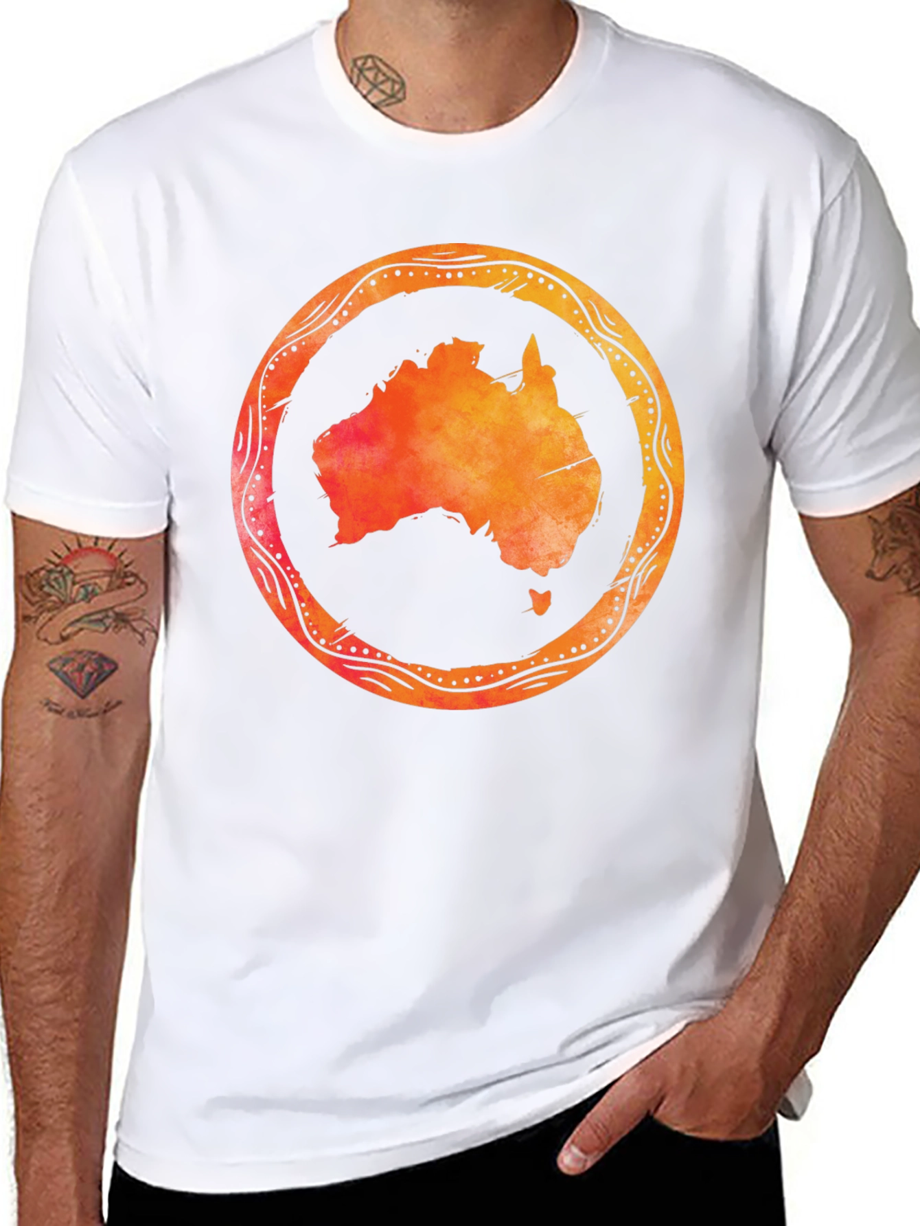 Australia Map Graphic Black T-Shirt