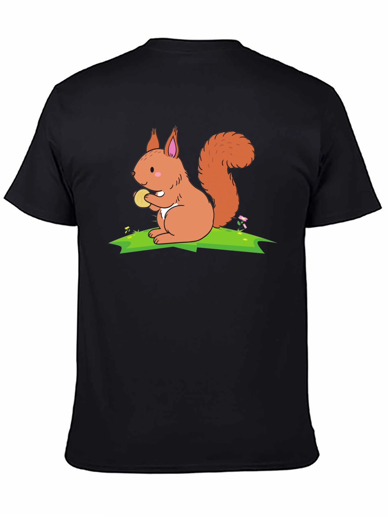 Squirrel Graphic T-Shirt - Black Cotton Tee
