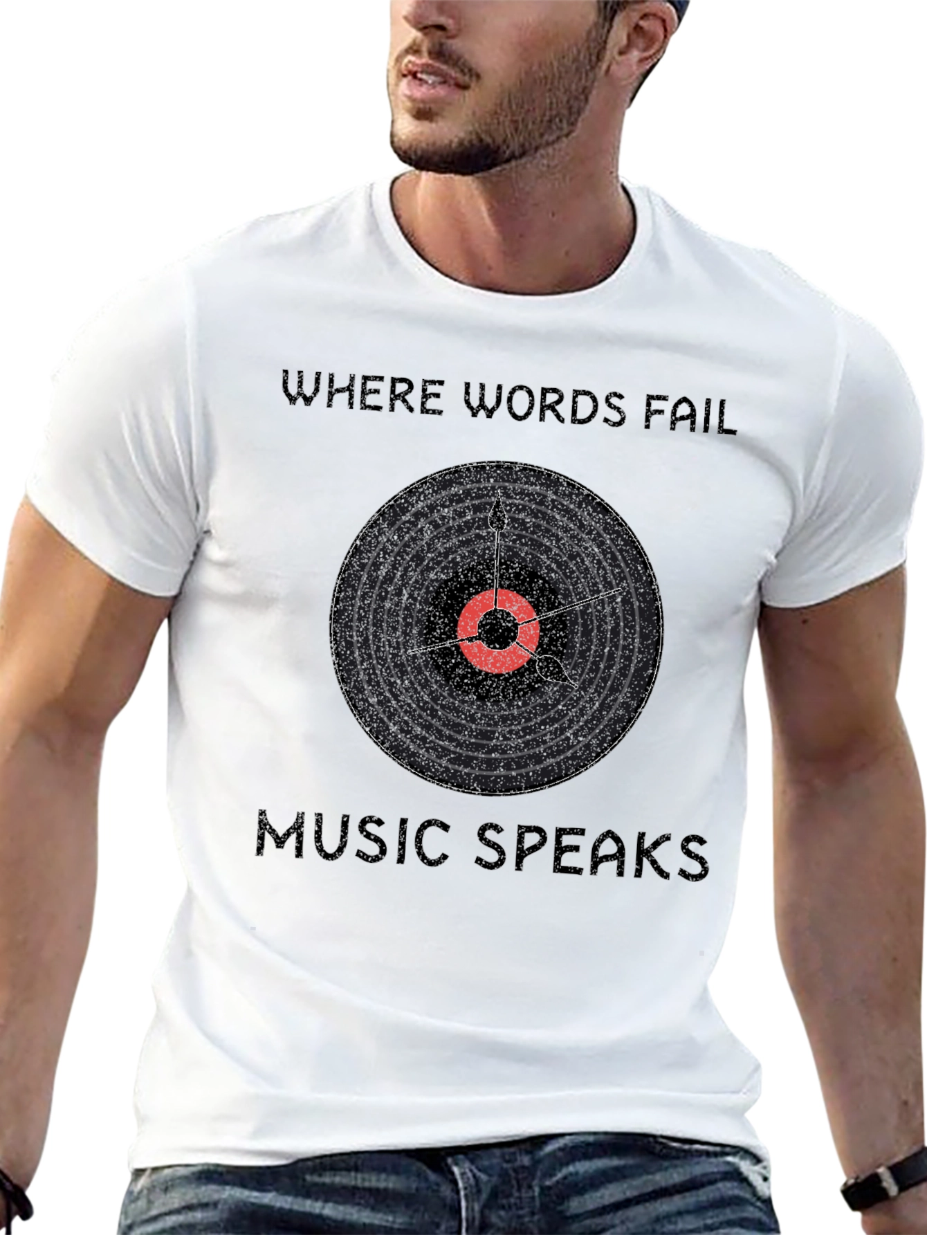 Music Speaks Graphic T-Shirt - Black