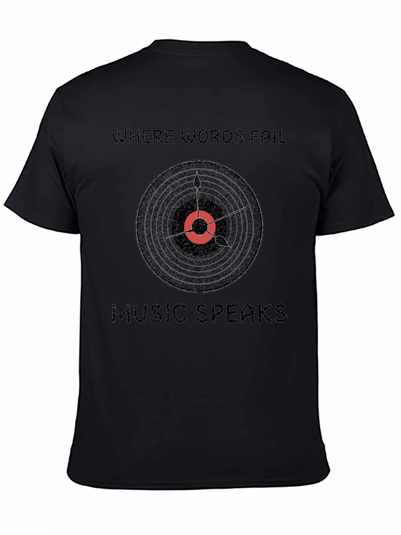 Music Speaks Graphic T-Shirt - Black