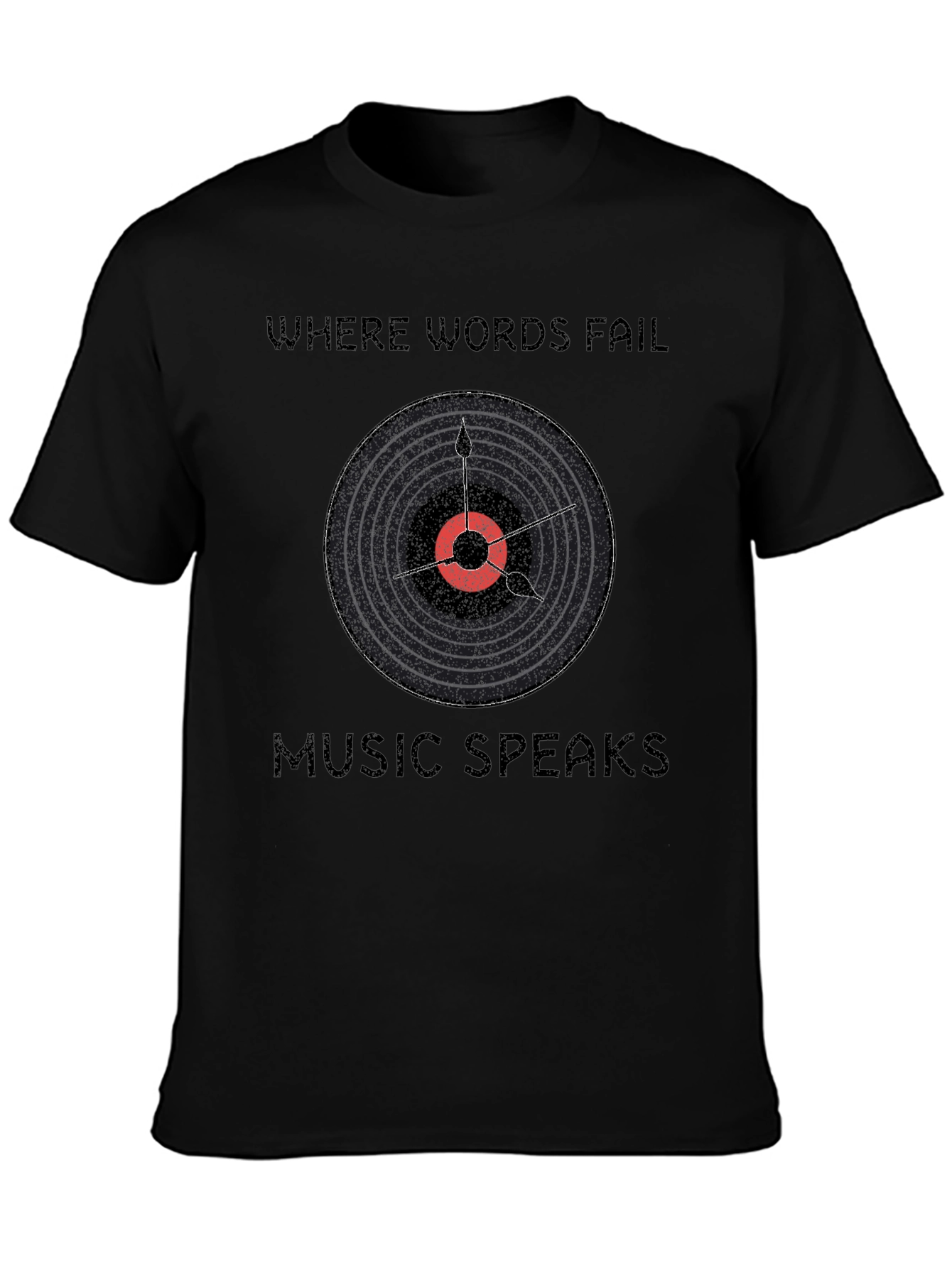 Music Speaks Graphic T-Shirt - Black