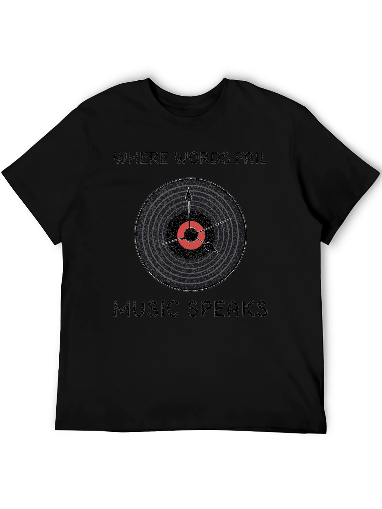 Music Speaks Graphic T-Shirt - Black