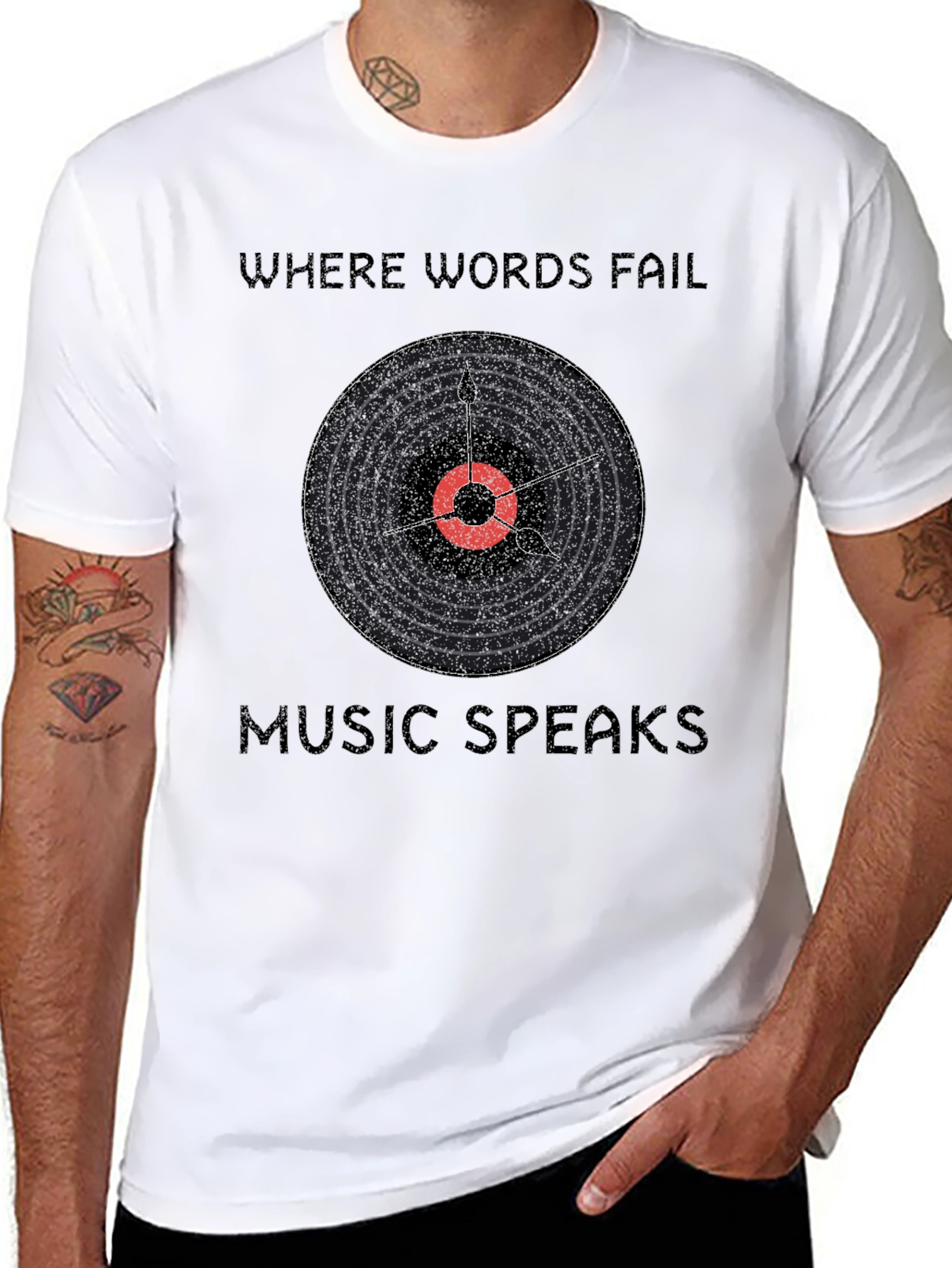 Music Speaks Graphic T-Shirt - Black