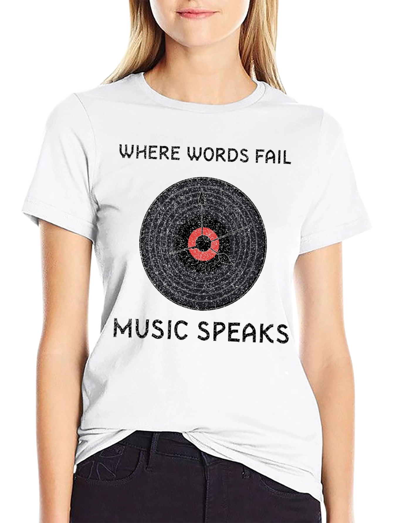 Music Speaks Graphic T-Shirt - Black