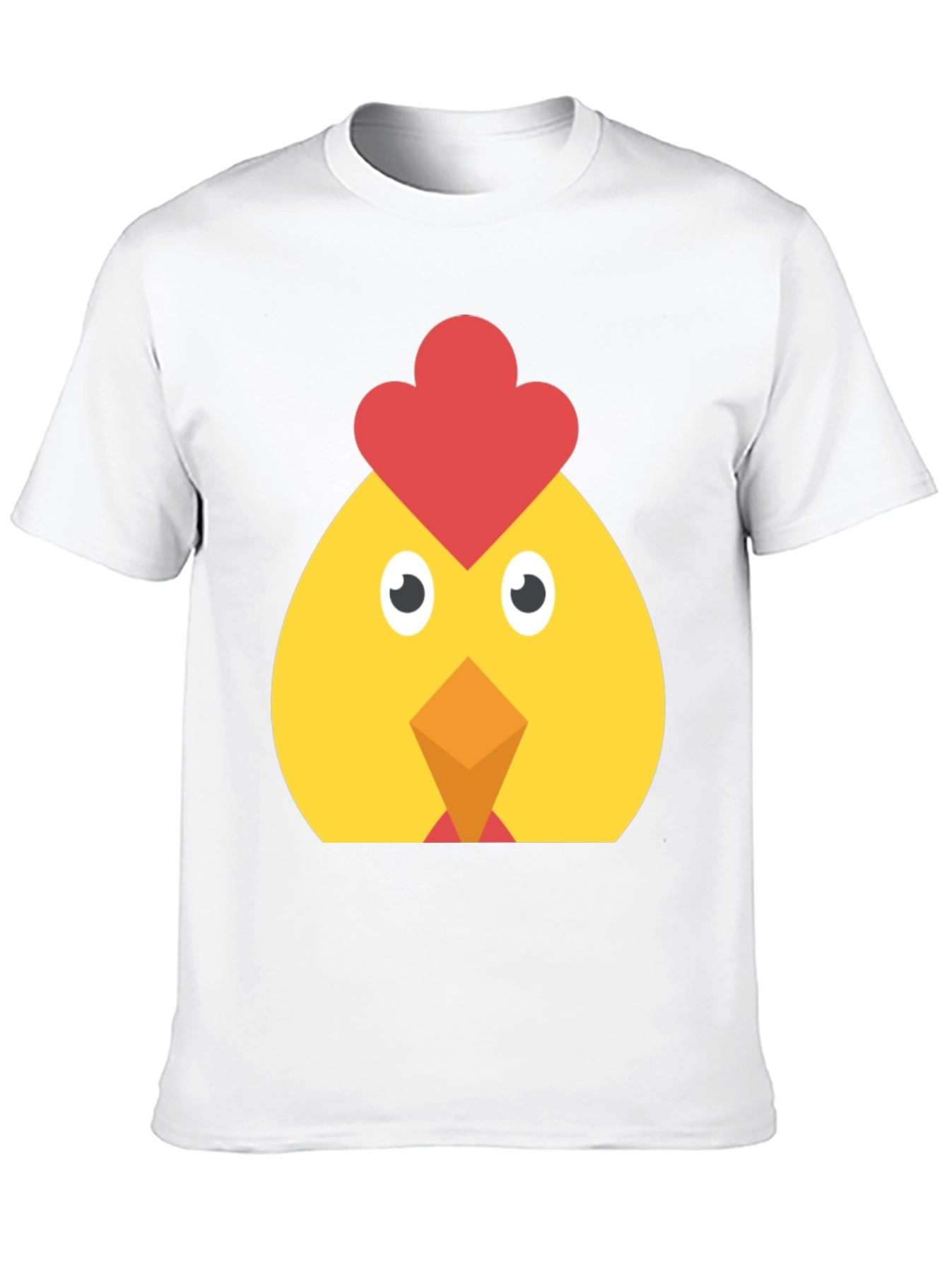 Funny Chicken Face Graphic T-Shirt - Casual Black Tee