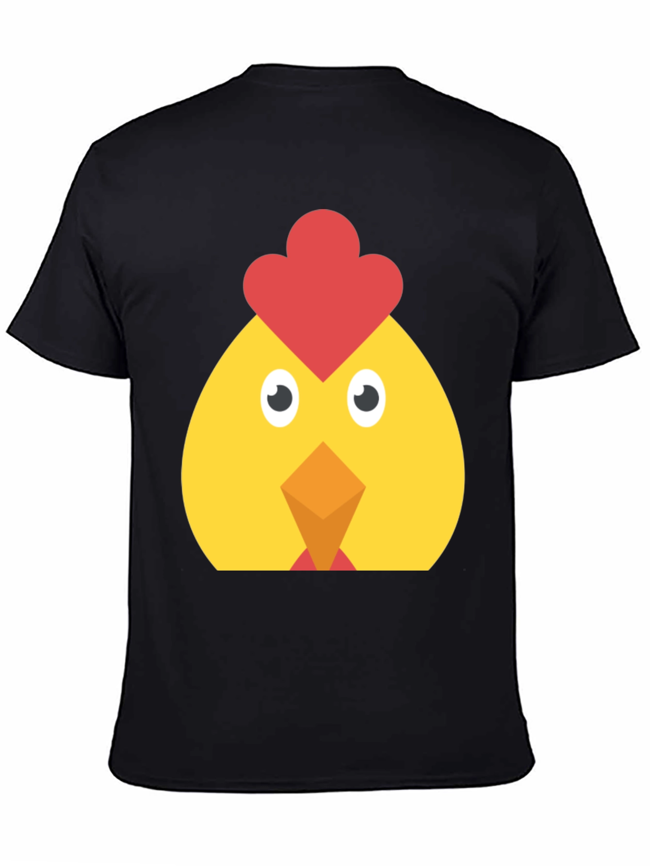 Funny Chicken Face Graphic T-Shirt - Casual Black Tee