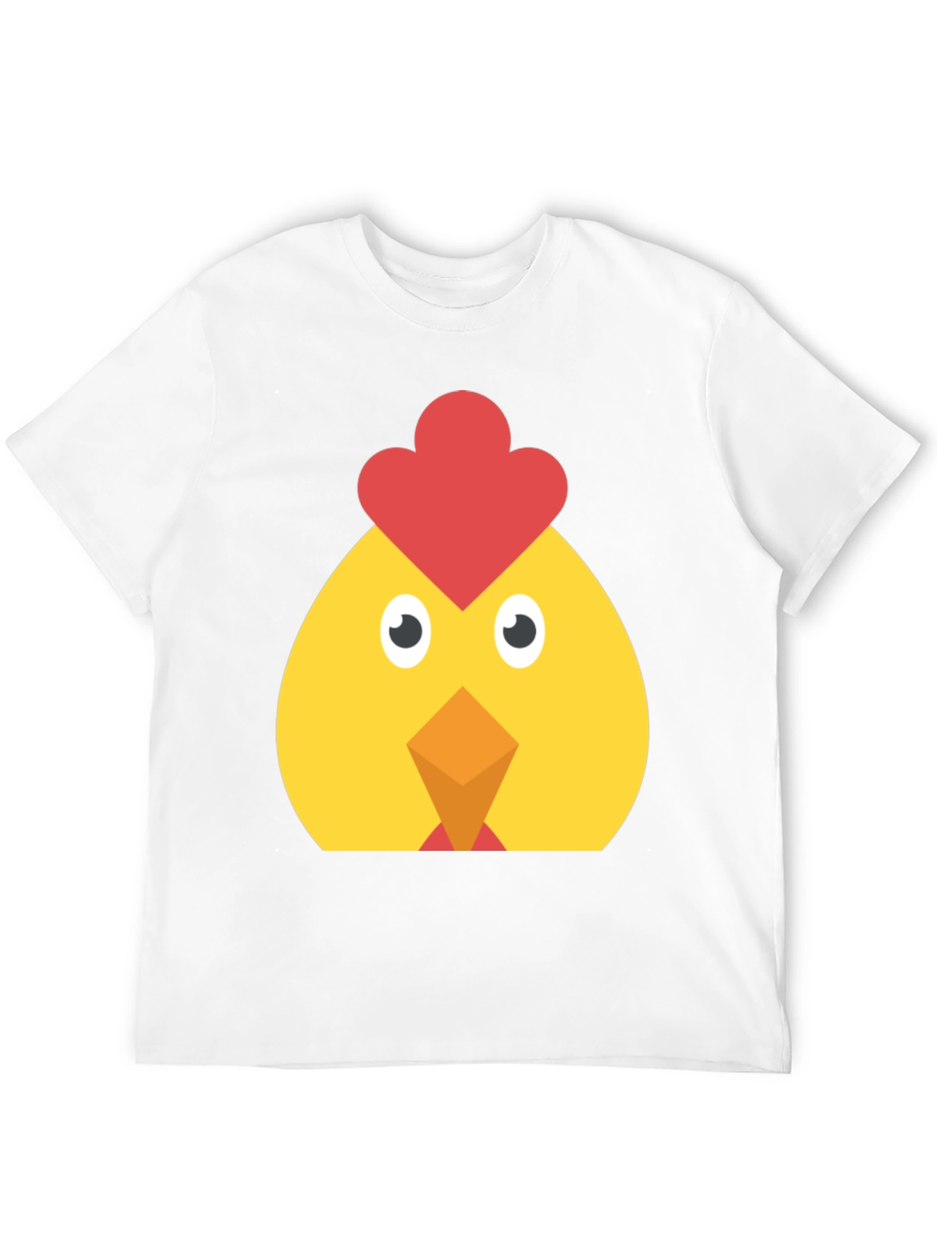Funny Chicken Face Graphic T-Shirt - Casual Black Tee