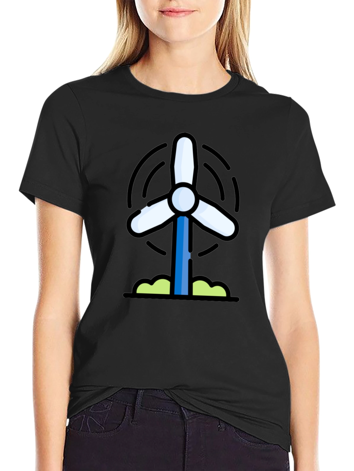 Wind Turbine Graphic Tee - Eco-Friendly Shirt