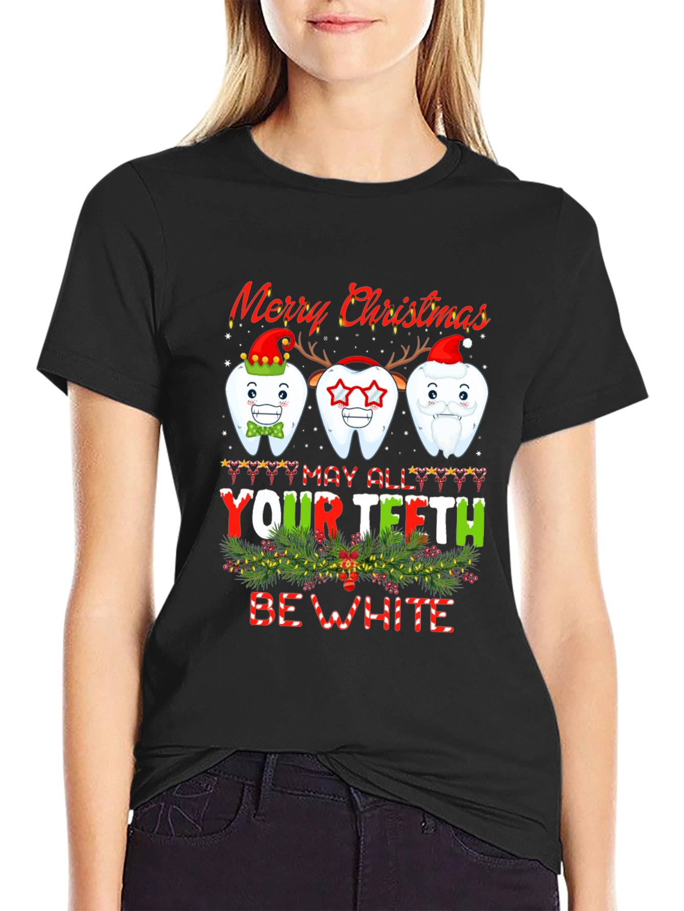 Merry Christmas Teeth Graphic Tee