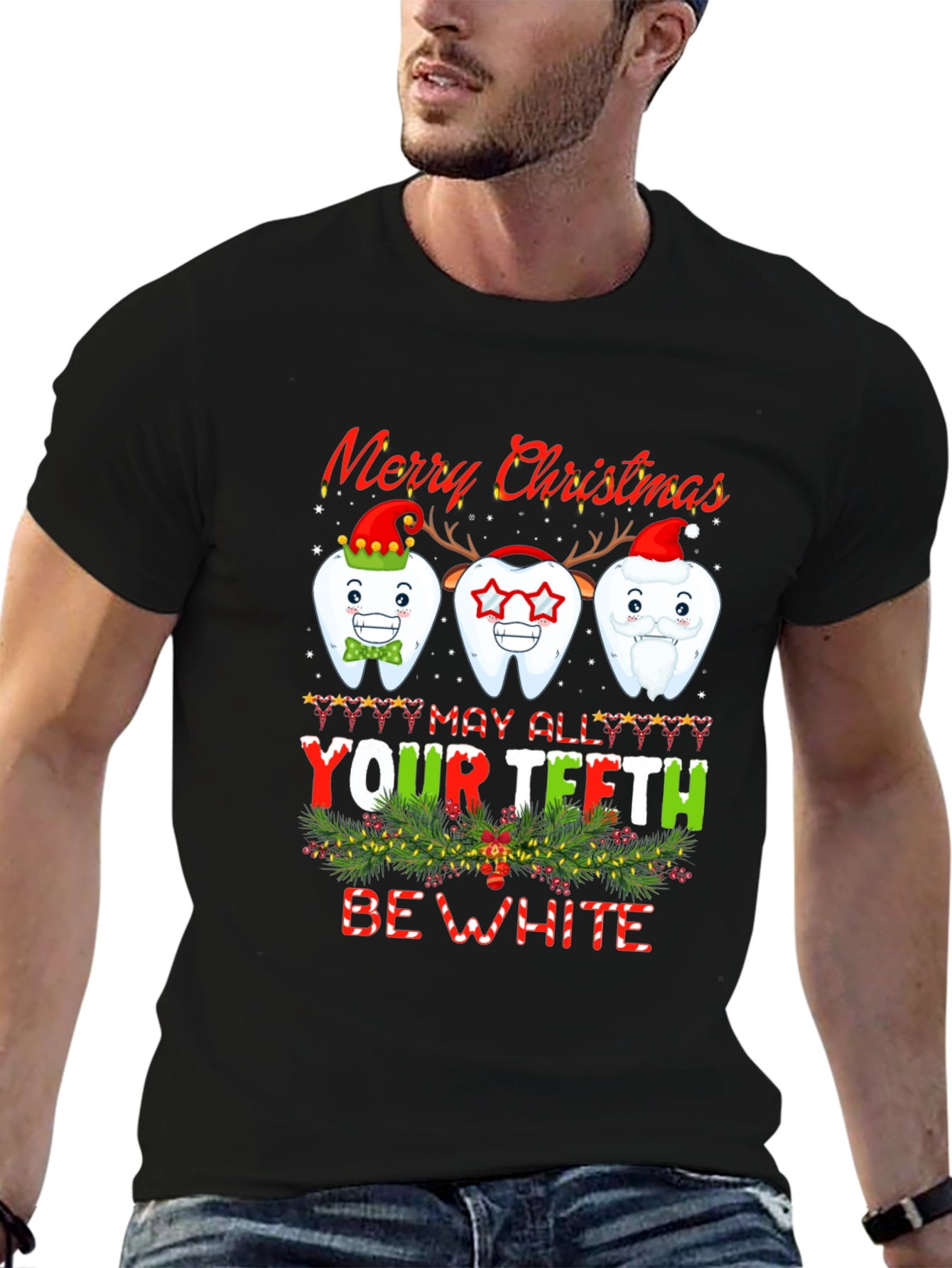 Merry Christmas Teeth Graphic Tee