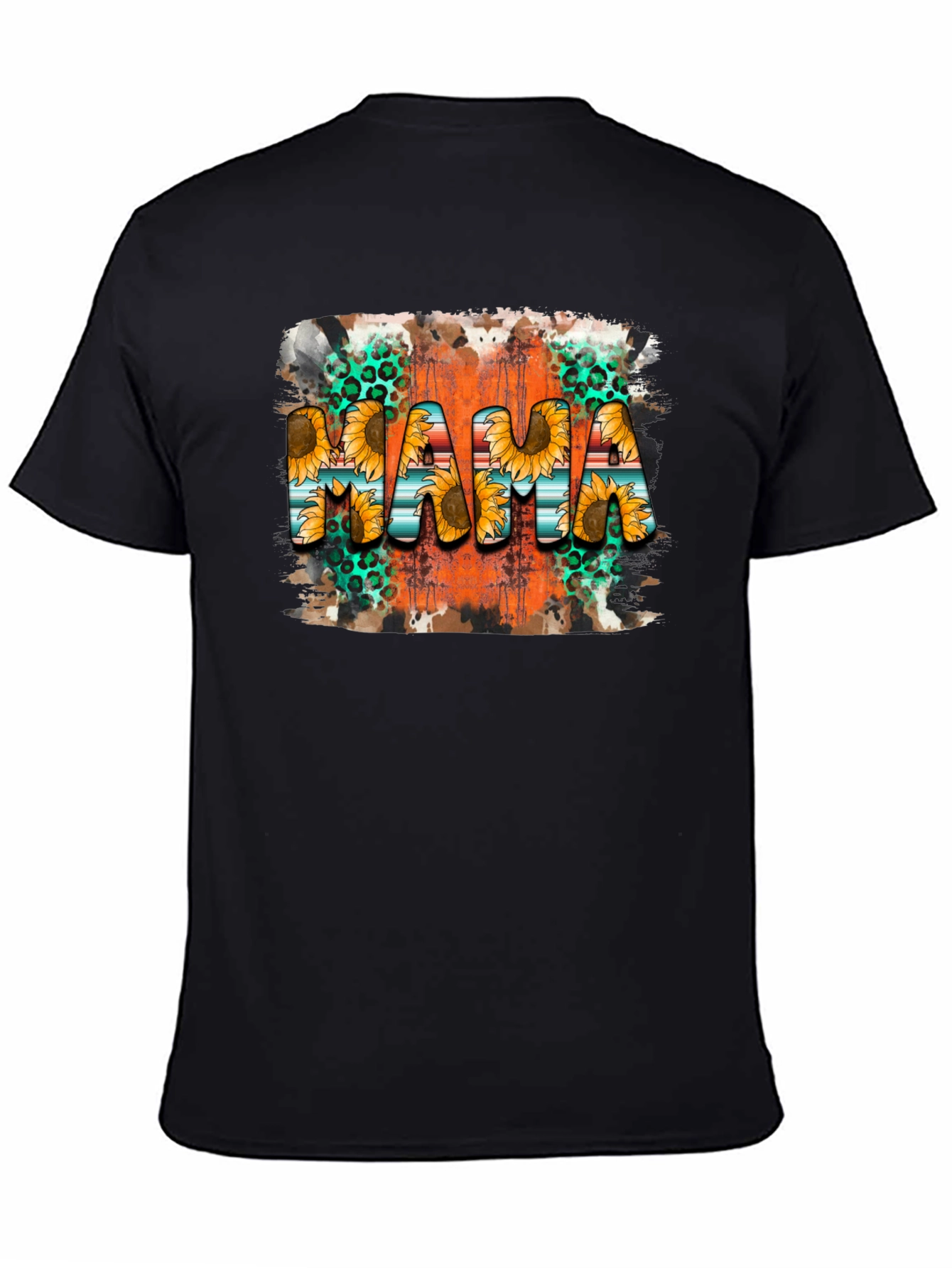 Mama Sunflower Graphic Tee - Black