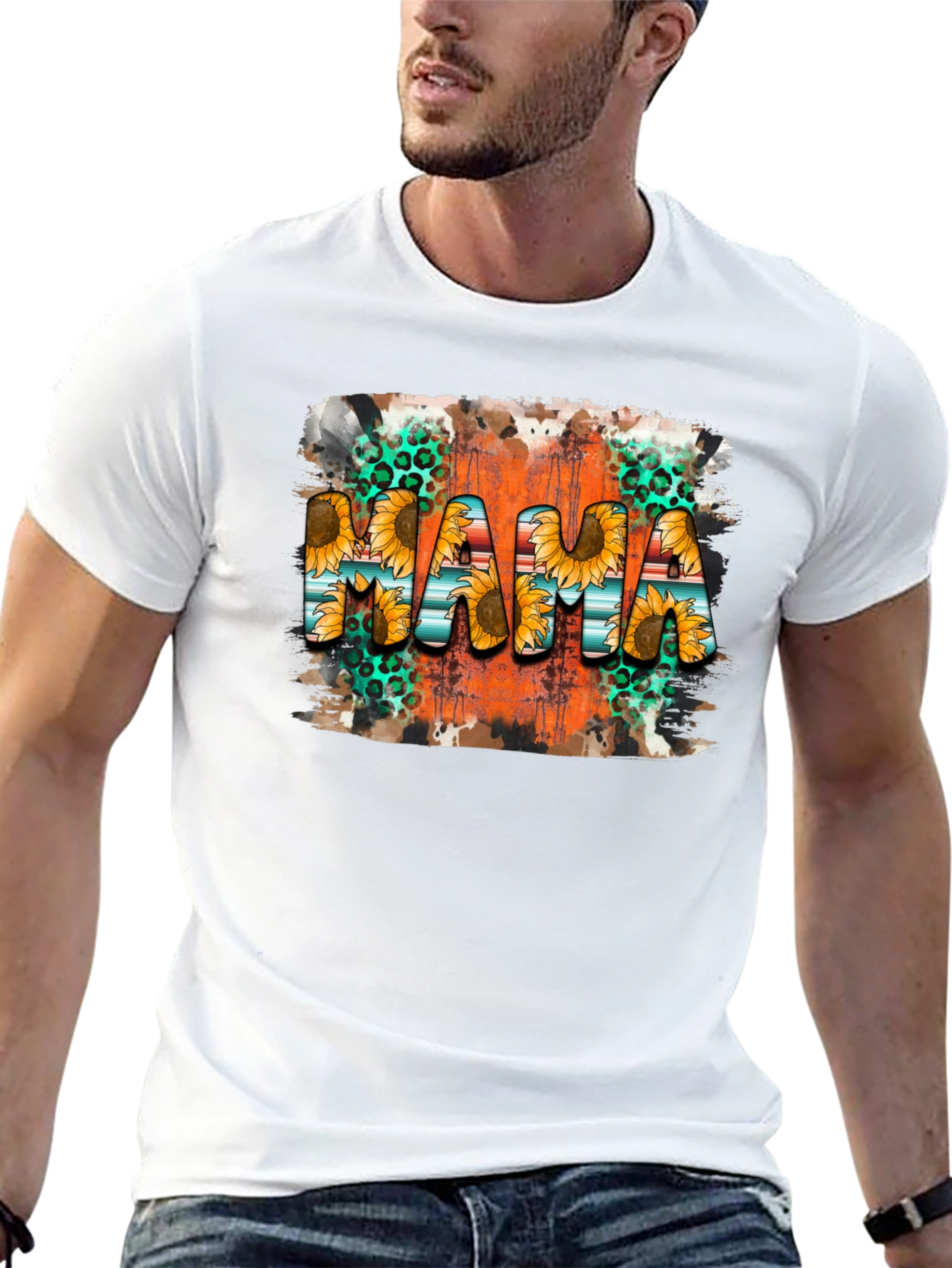 Mama Sunflower Graphic Tee - Black