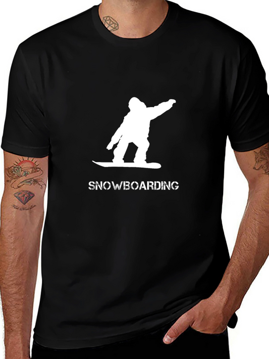 Snowboarding Graphic T-Shirt - Casual Black Tee