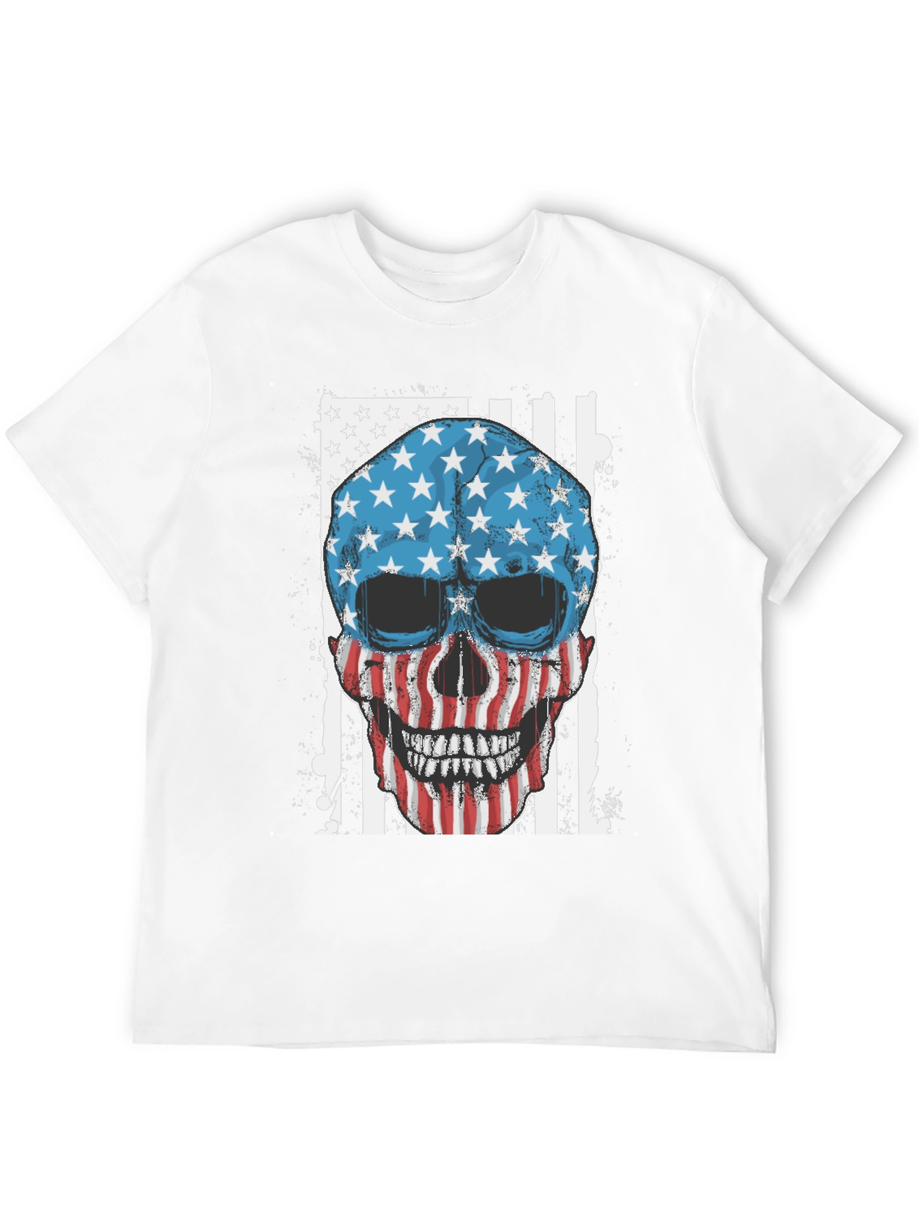 American Flag Skull Graphic T-Shirt - Patriot Tee