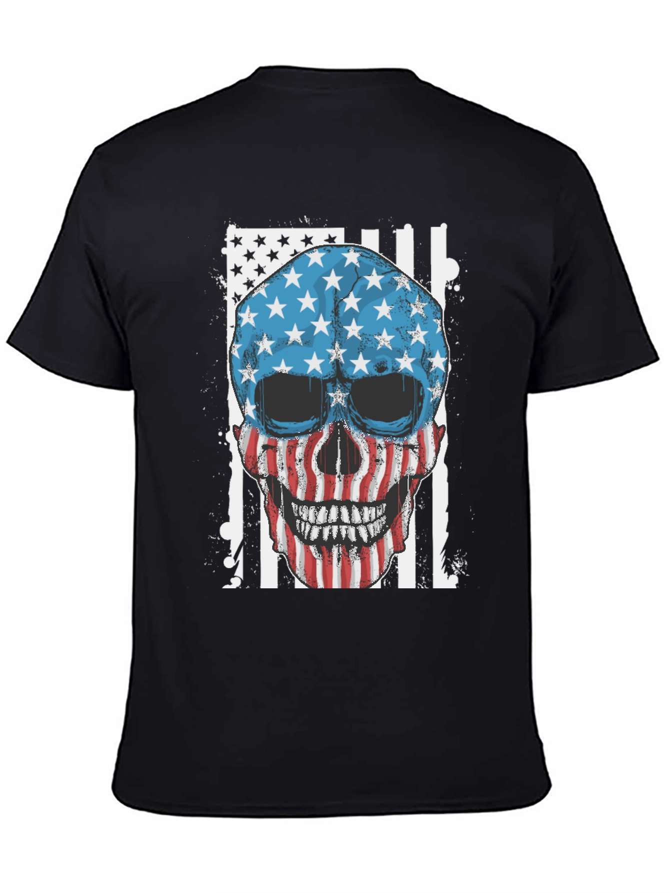 American Flag Skull Graphic T-Shirt - Patriot Tee
