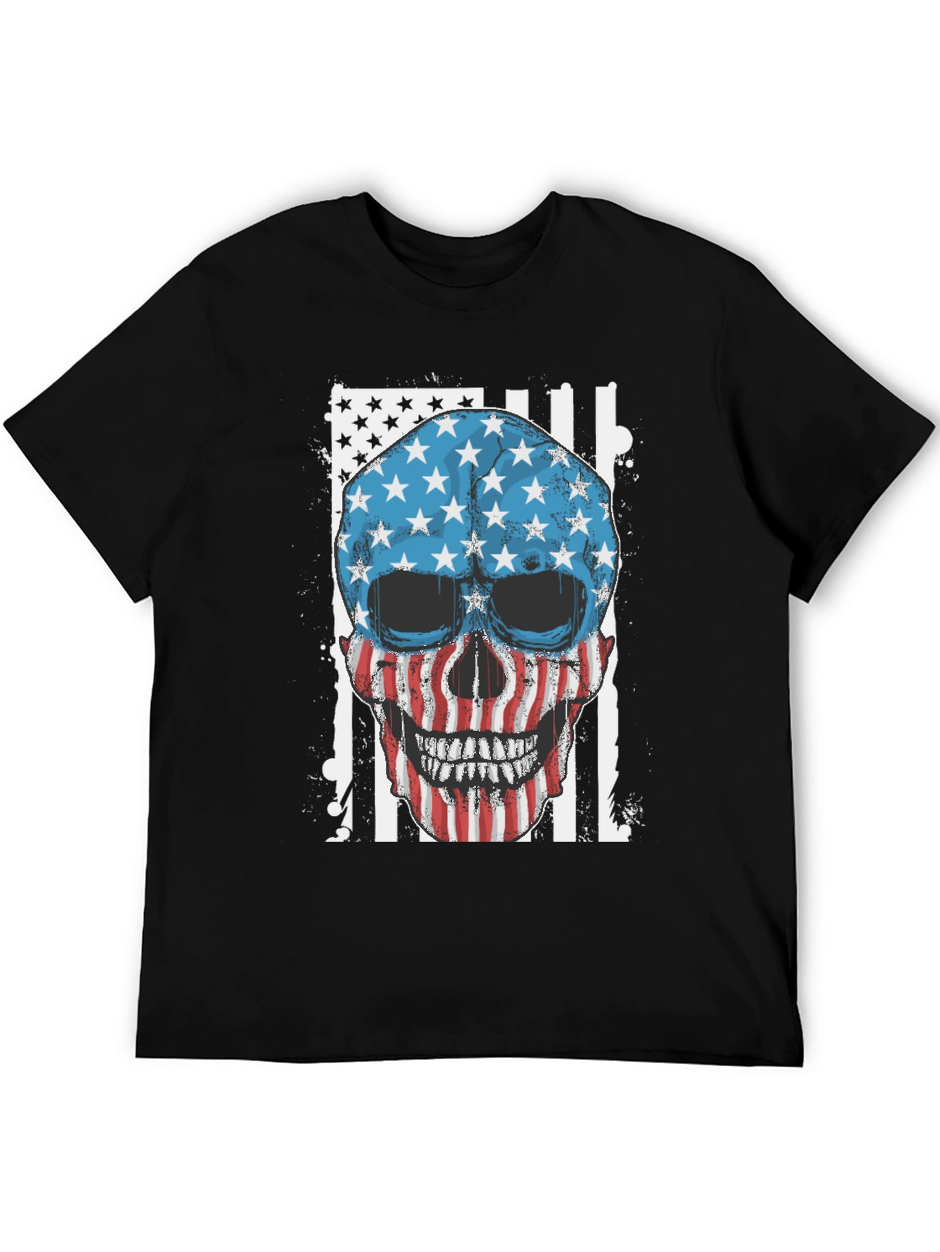 American Flag Skull Graphic T-Shirt - Patriot Tee
