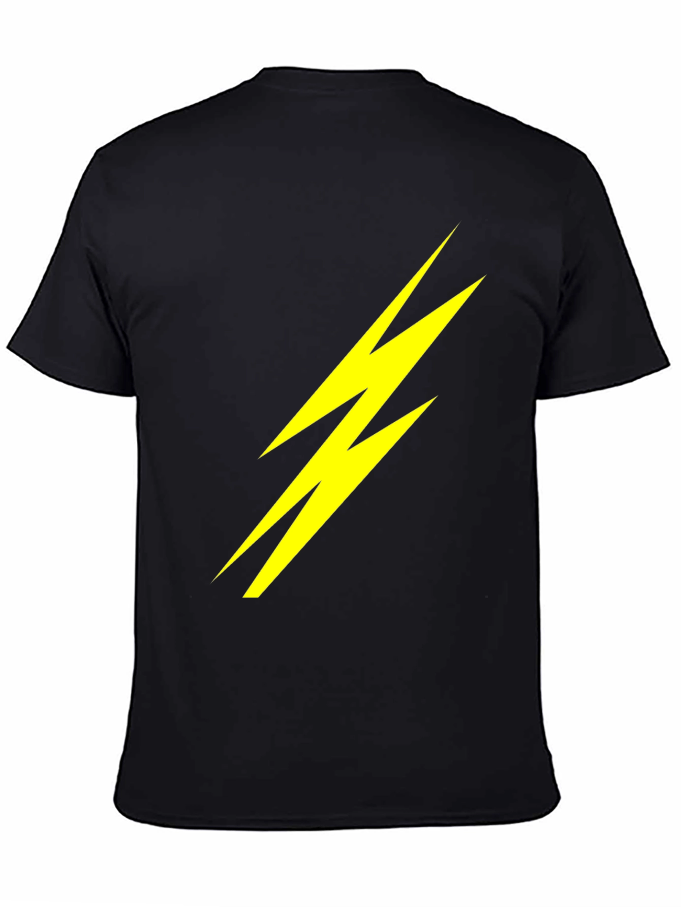 Lightning Bolt Graphic Tee - Bold Black Cotton T-Shirt