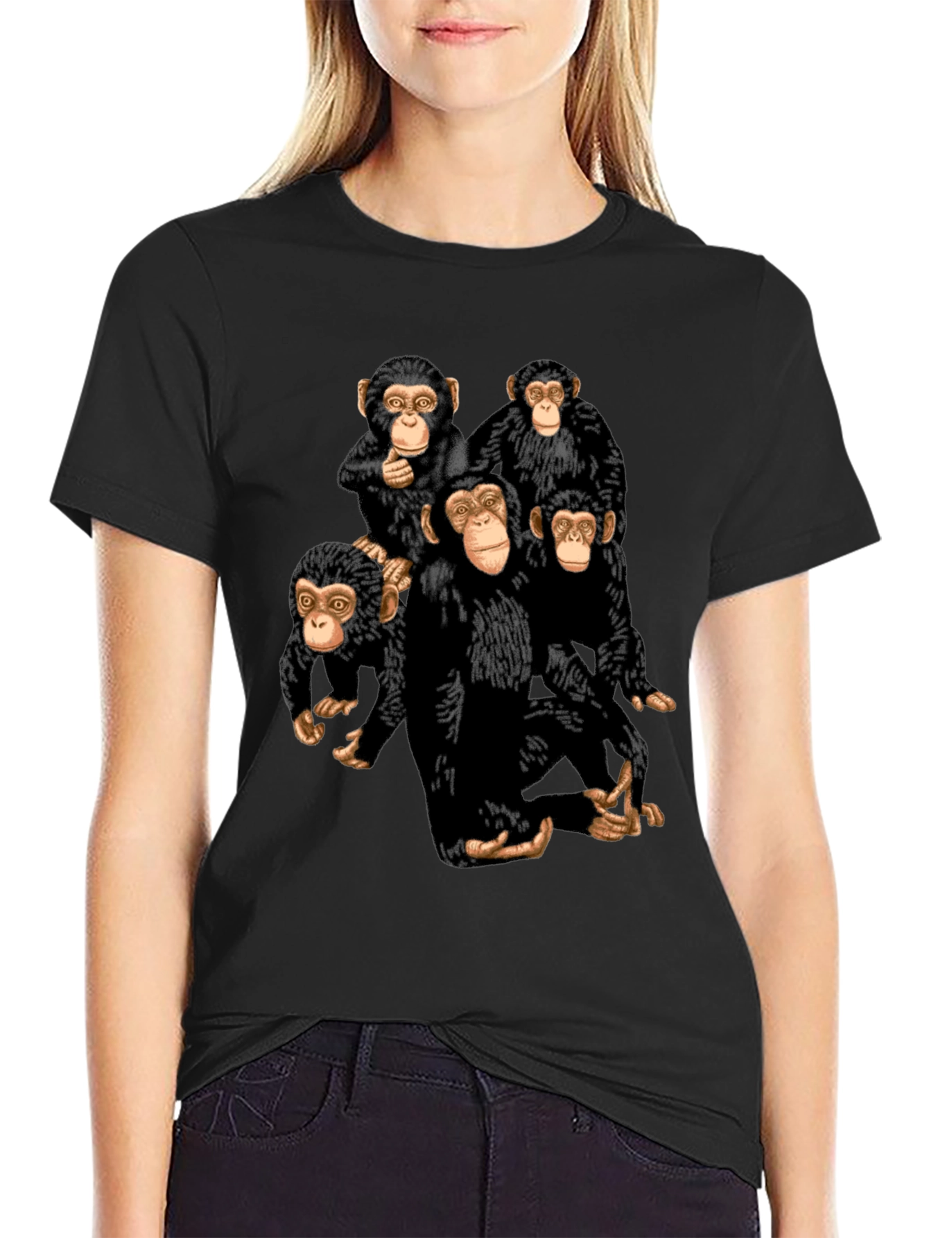 Monkey Business Graphic Tee - Black Cotton