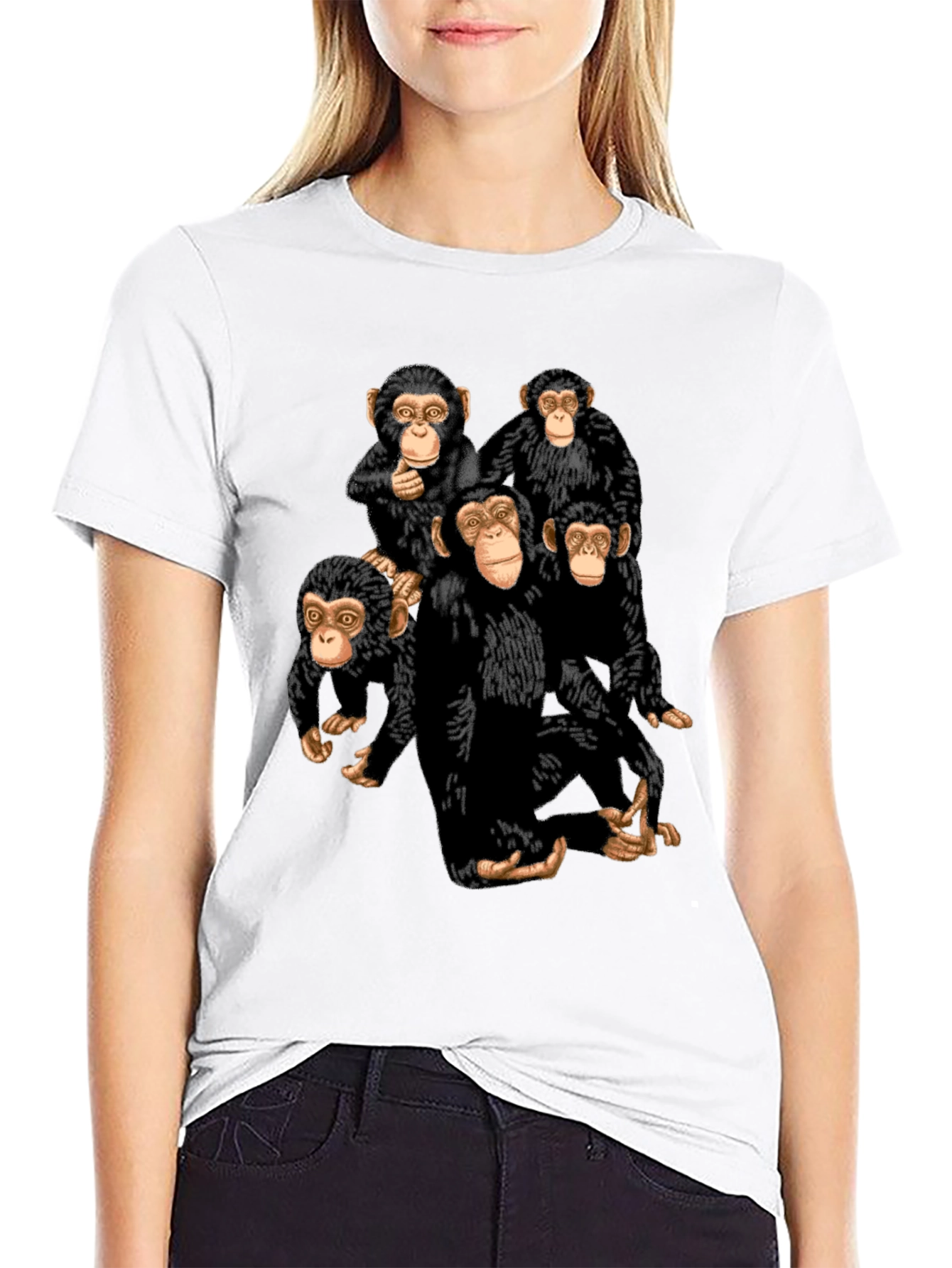 Monkey Business Graphic Tee - Black Cotton