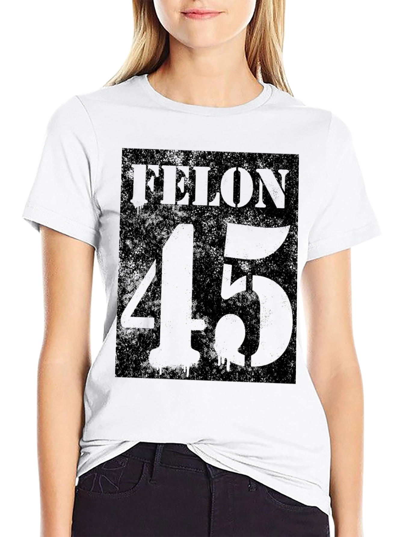 Felon 45 Graphic T-Shirt - Dark Humor Tee