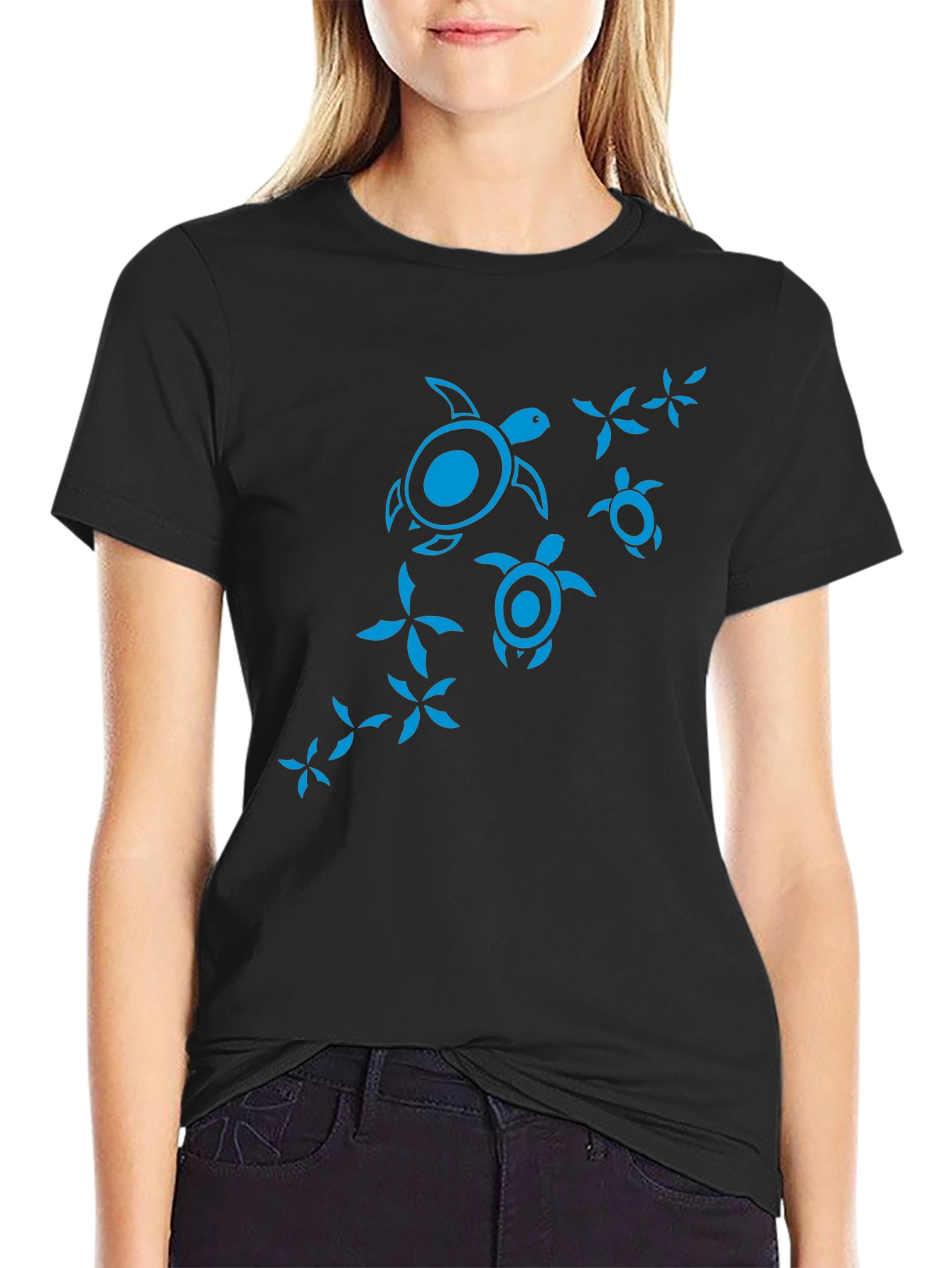 Turtle Graphic T-Shirt - Black