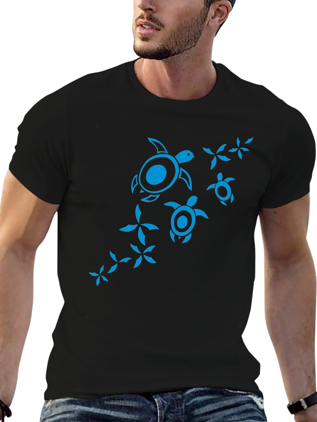 Turtle Graphic T-Shirt - Black