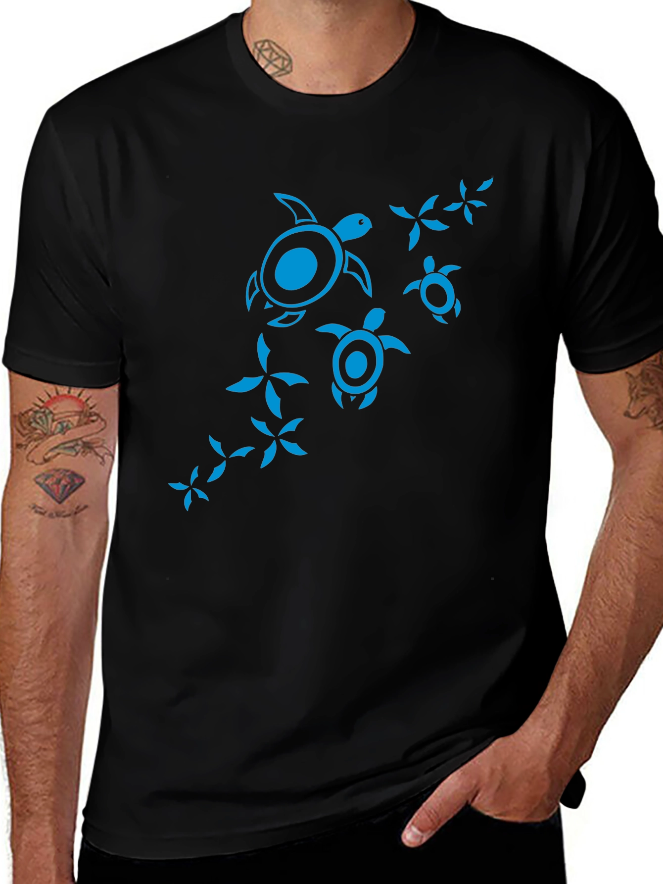 Turtle Graphic T-Shirt - Black