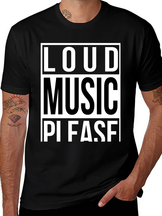 Loud Music Please Graphic Tee - Black