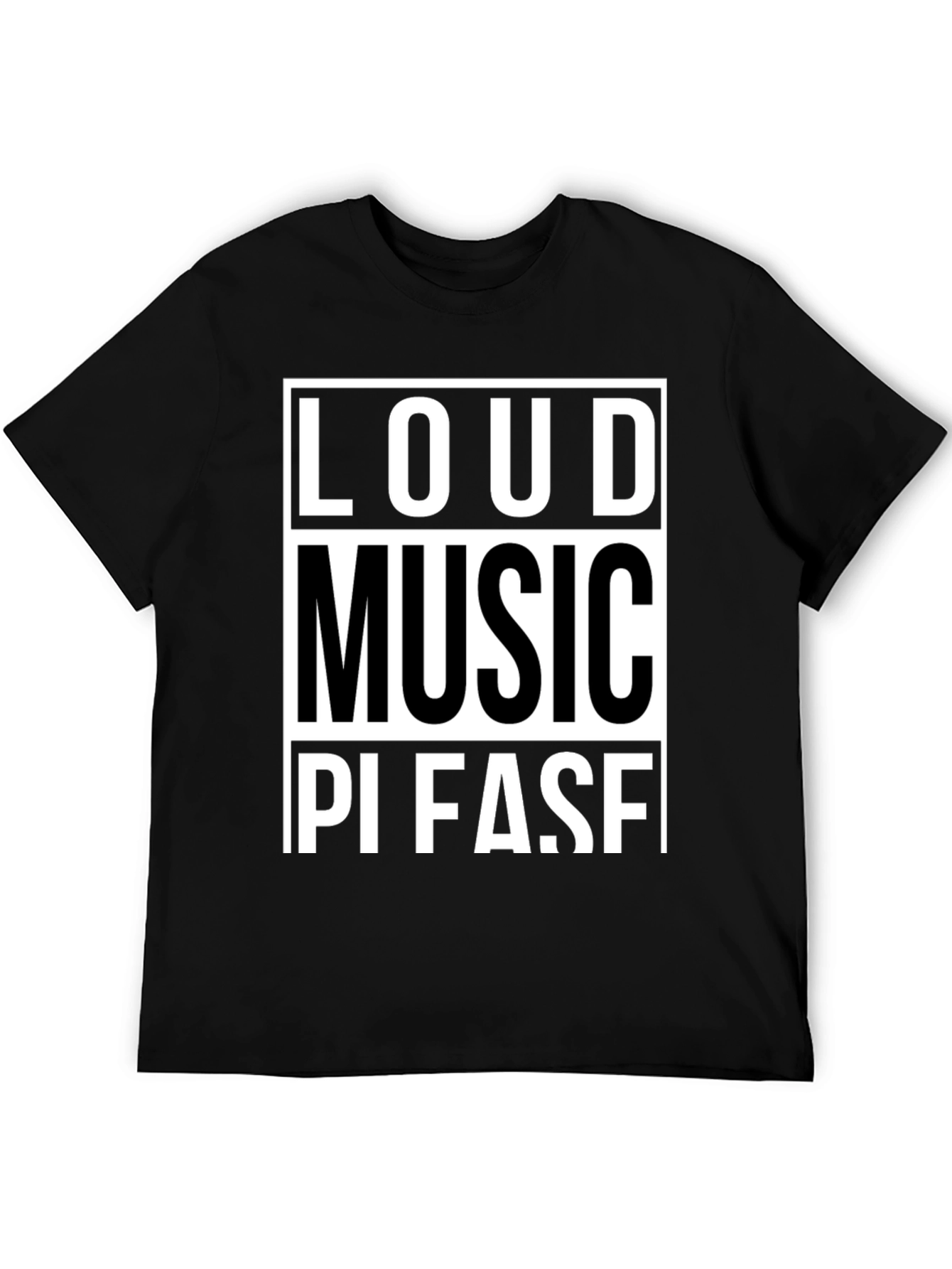 Loud Music Please Graphic Tee - Black