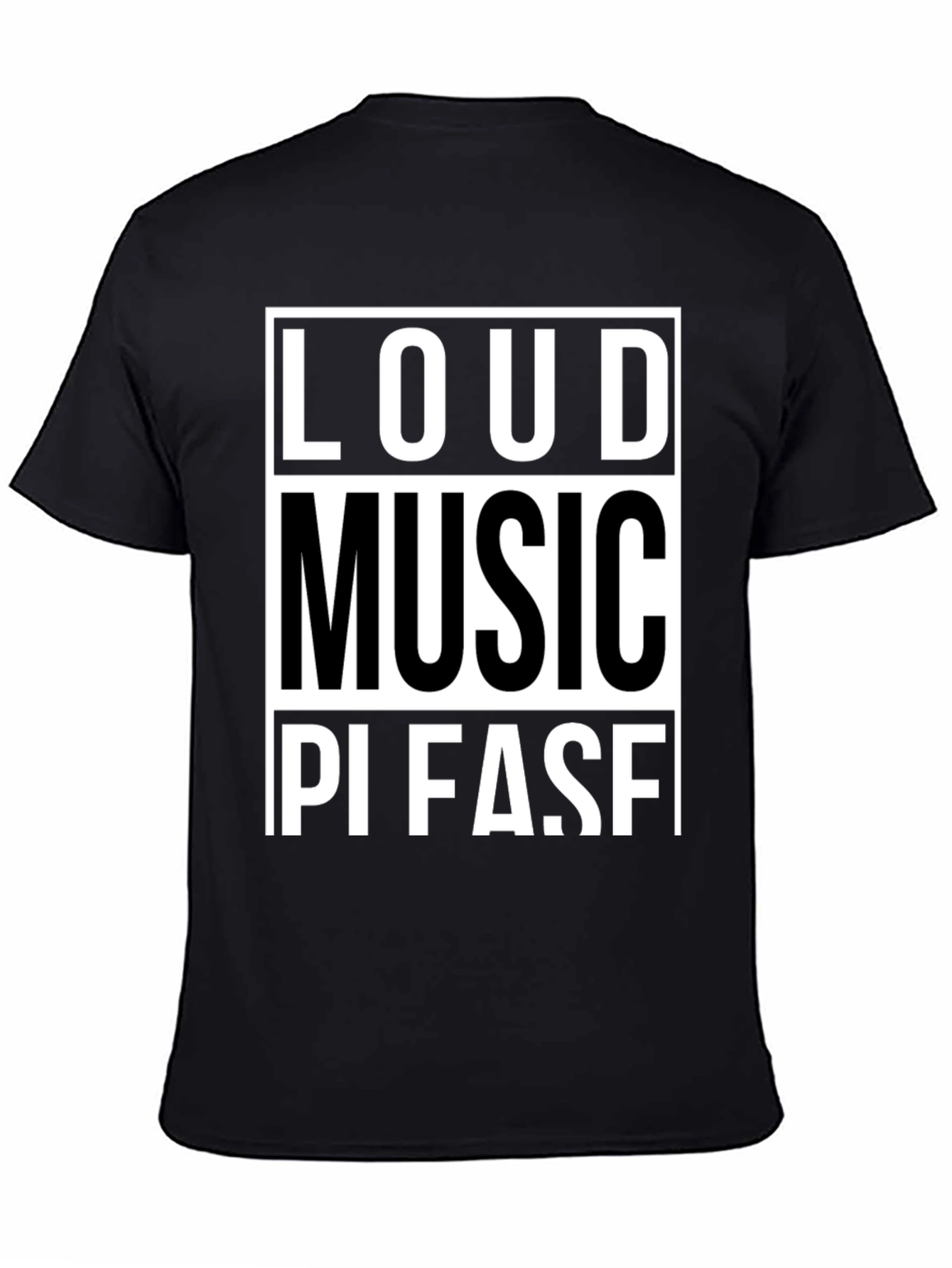 Loud Music Please Graphic Tee - Black