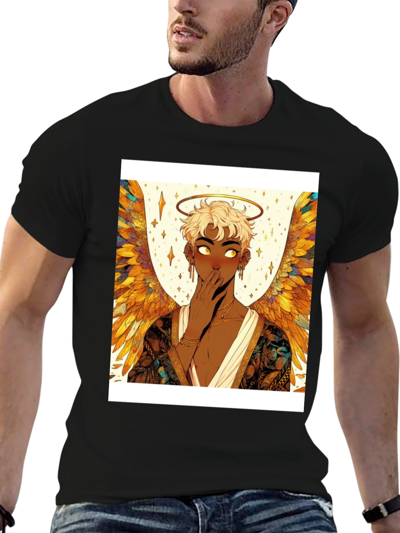 Angel Wings Graphic T-Shirt - Black