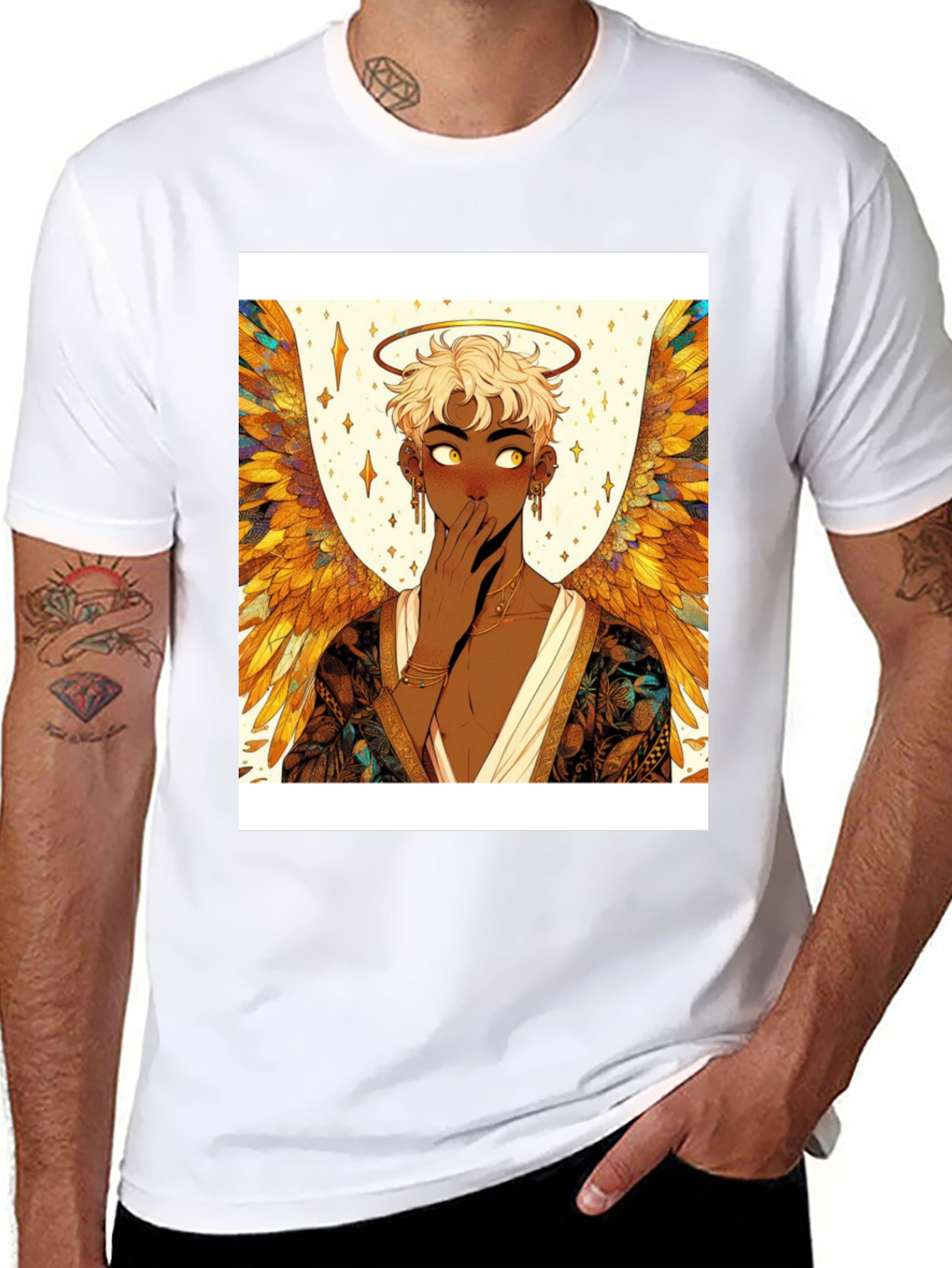 Angel Wings Graphic T-Shirt - Black