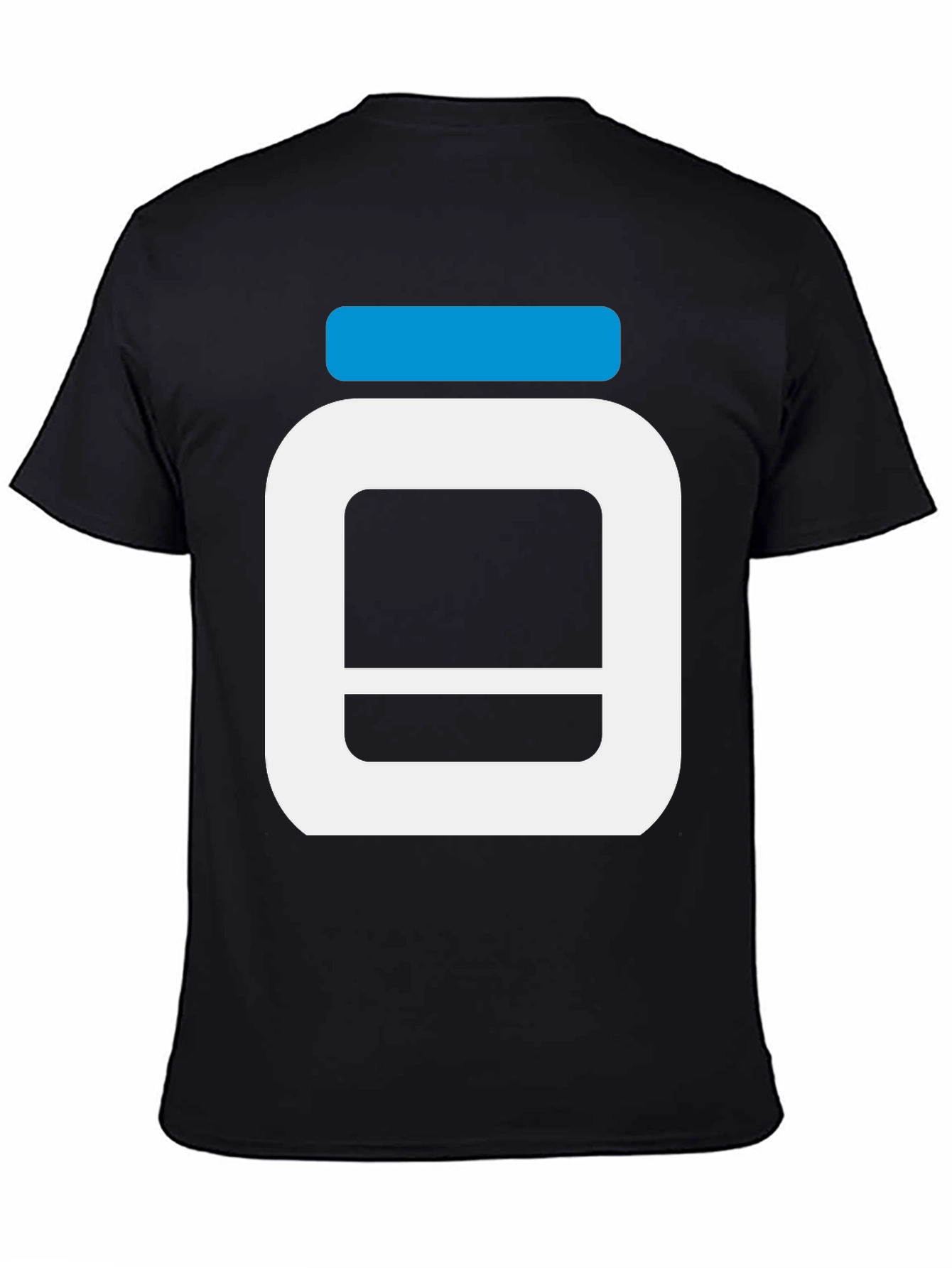 Black T-Shirt with Supplement Container Graphic