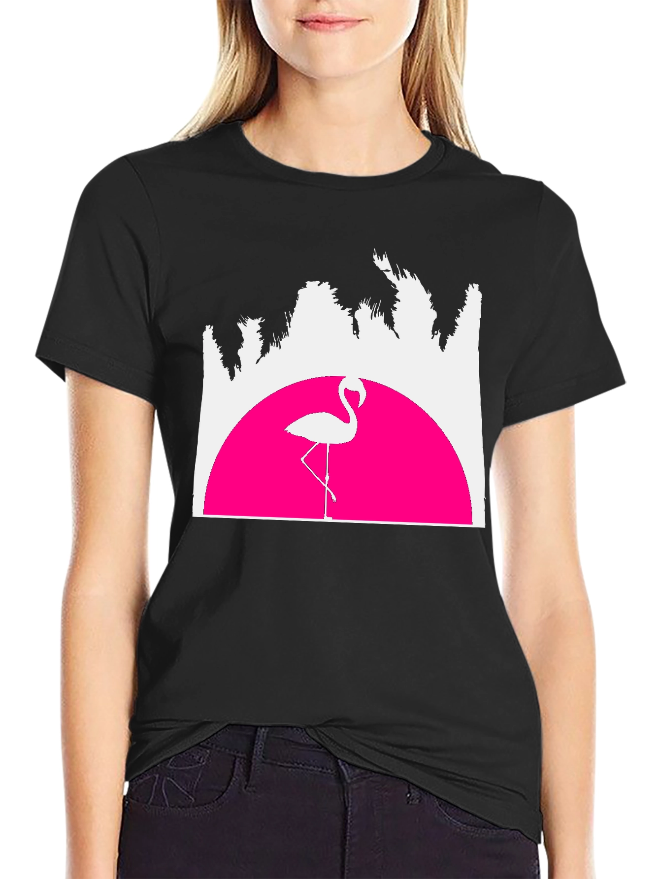 Retro Flamingo T-Shirt - Sunset Graphic Tee