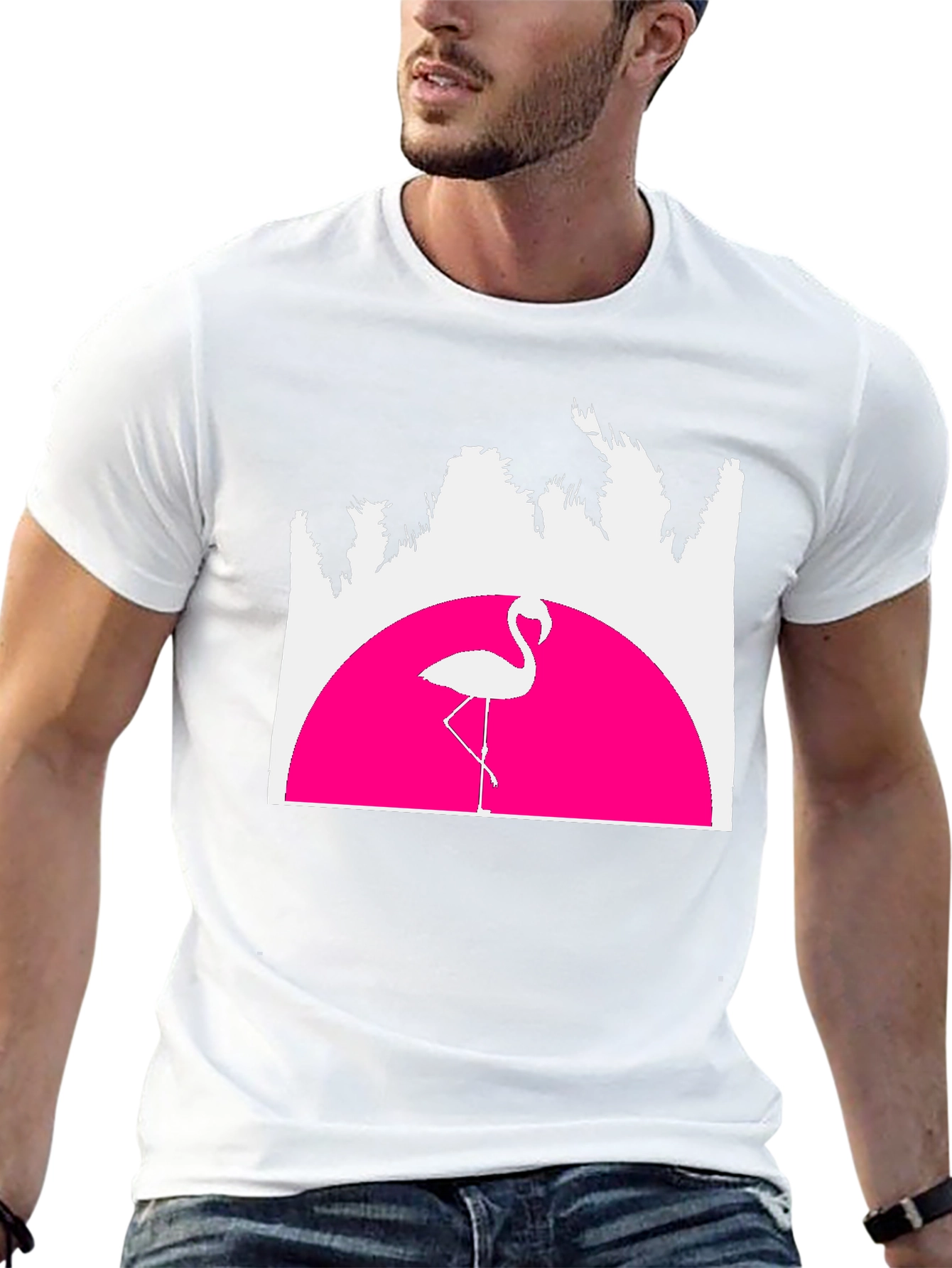 Retro Flamingo T-Shirt - Sunset Graphic Tee