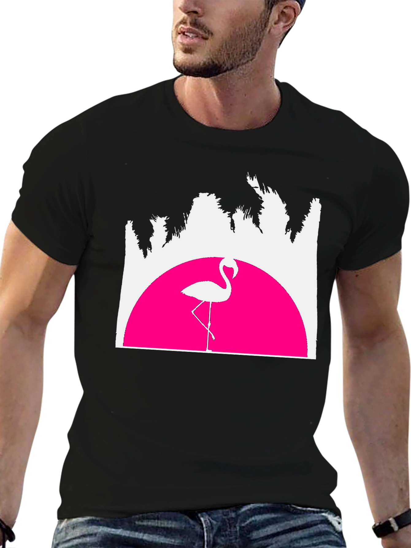 Retro Flamingo T-Shirt - Sunset Graphic Tee