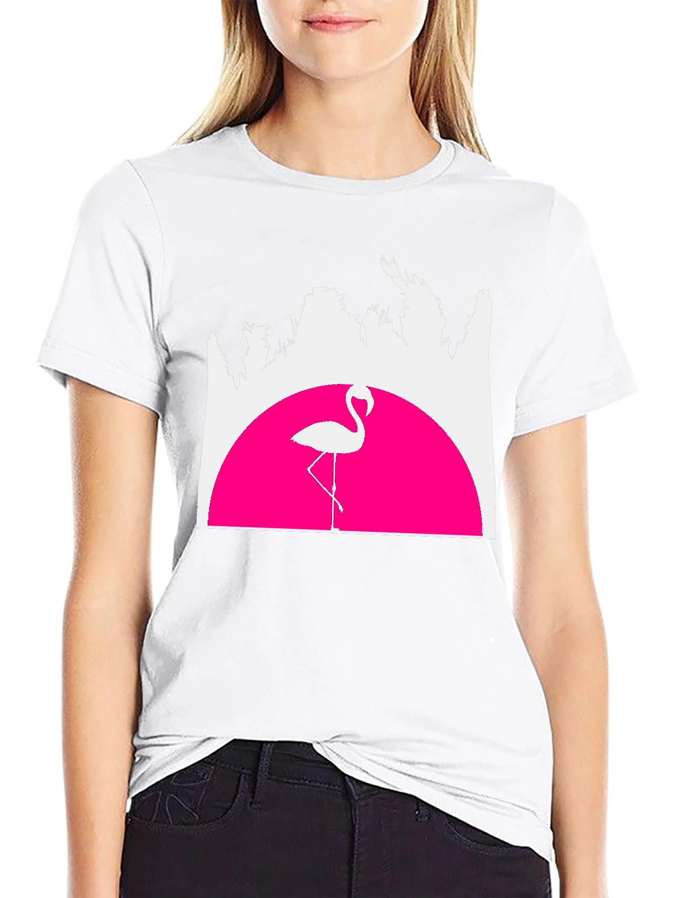 Retro Flamingo T-Shirt - Sunset Graphic Tee