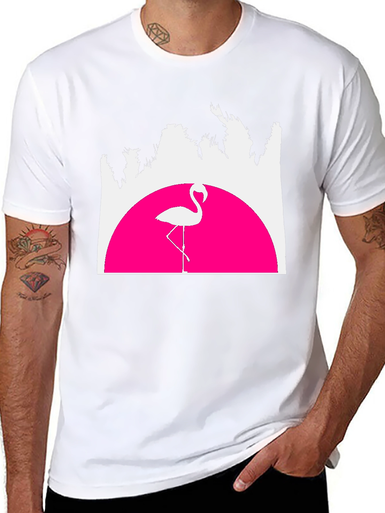Retro Flamingo T-Shirt - Sunset Graphic Tee