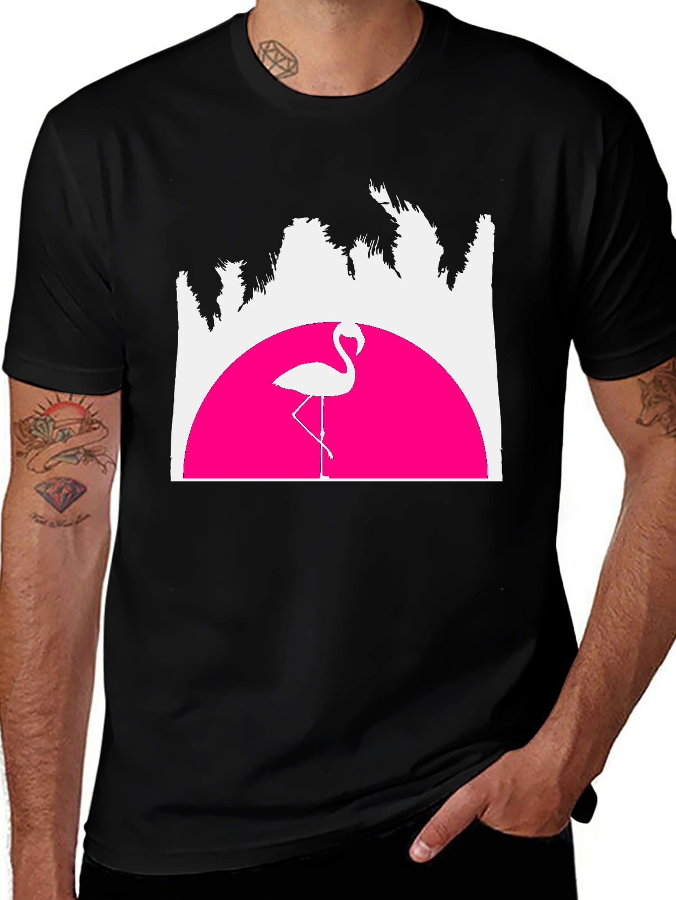 Retro Flamingo T-Shirt - Sunset Graphic Tee