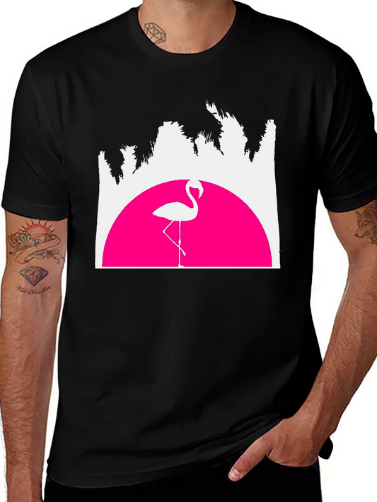 Retro Flamingo T-Shirt - Sunset Graphic Tee