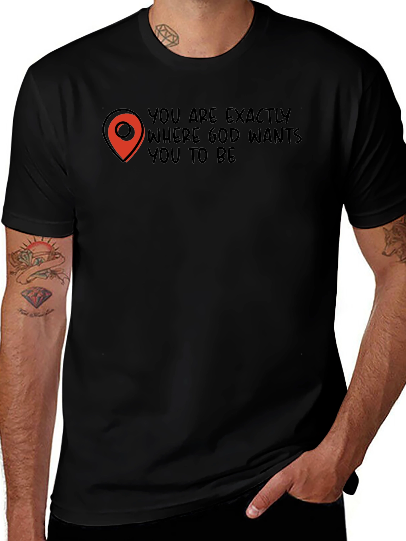 God Wants You To Be Black Tee