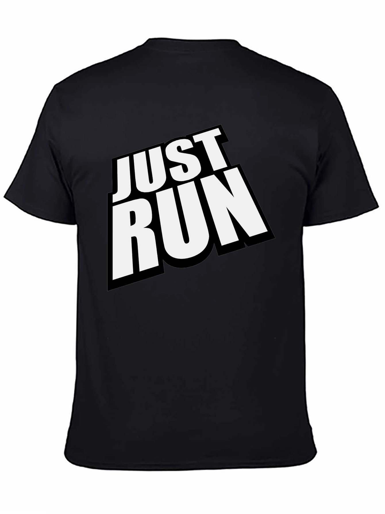 Just Run Black Graphic Tee for Active Lifestyles