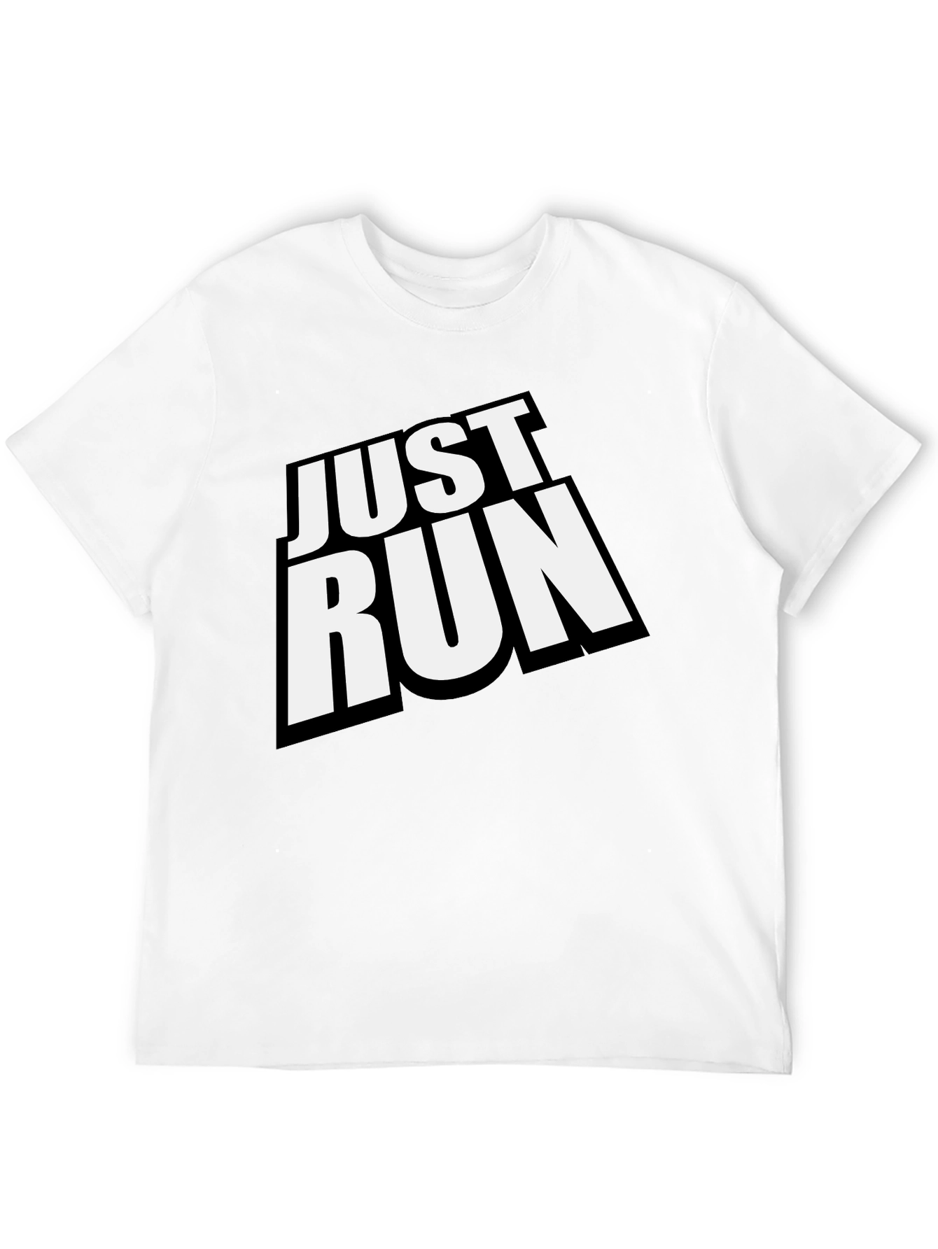 Just Run Black Graphic Tee for Active Lifestyles