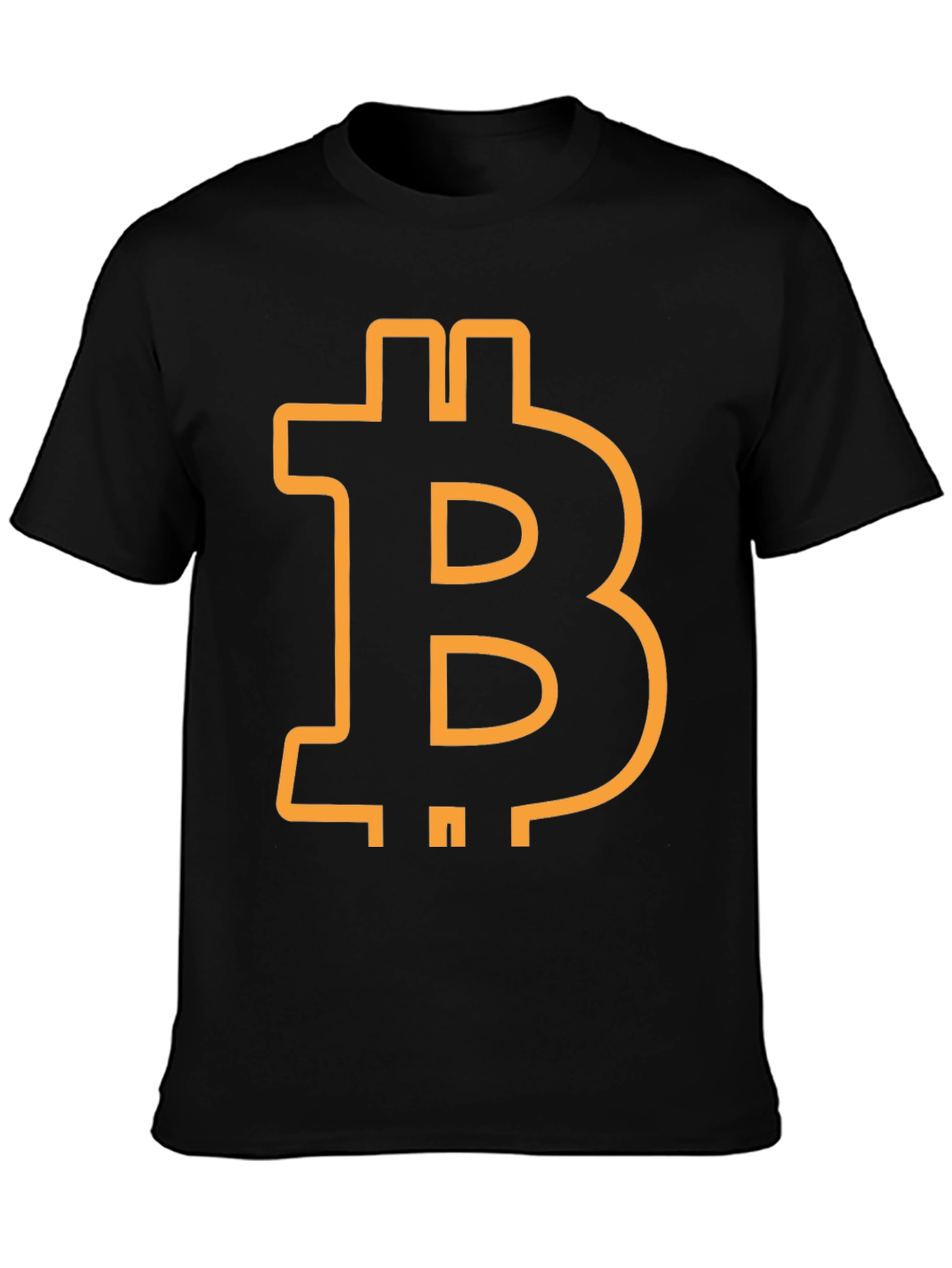 Bitcoin Symbol Graphic Tee - Black Cotton Blend