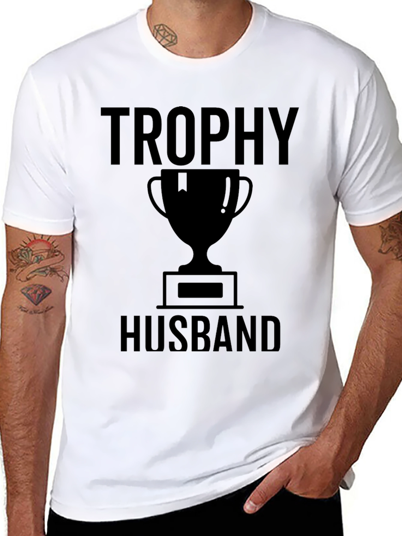 Trophy Husband Graphic T-Shirt - Black